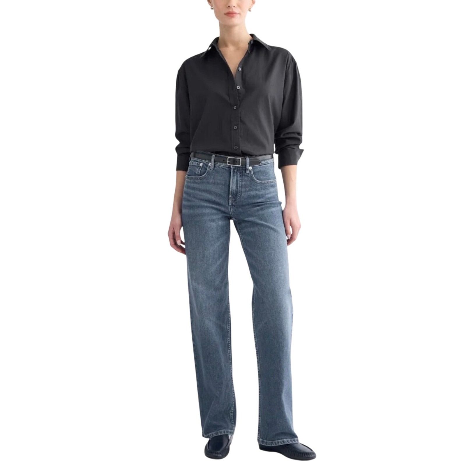 Everlane Everyday Black Button up Collar Shirt Large Relaxed Fit Chic Size L / US 10 / IT 46 - 6 Thumbnail