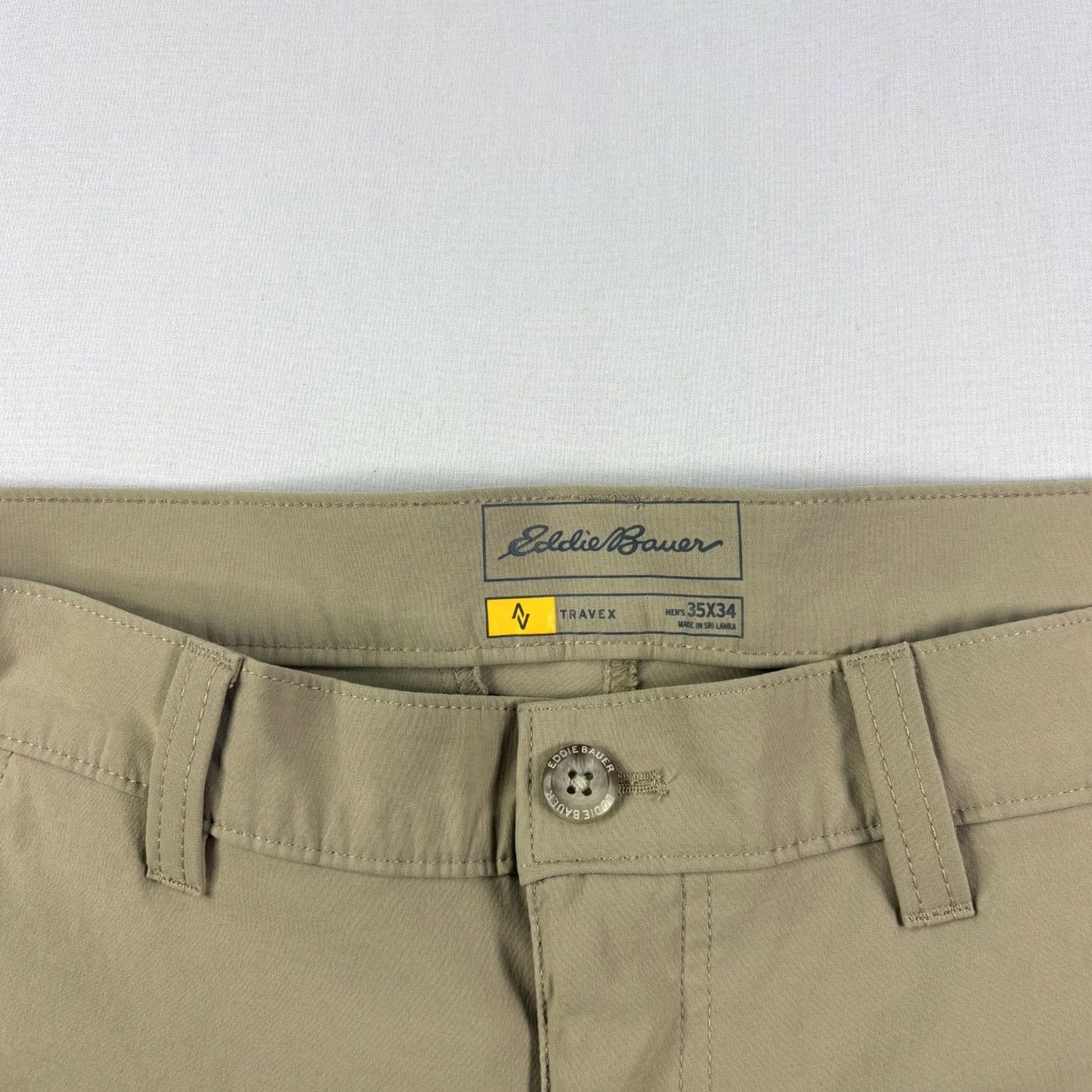Eddie Bauer VINTAGE Eddie Bauer Travex Pants Mens 35x33 Beige Nylon Chino Straight Regular 33 Inseam Shoes? Size US 35 - 2 Thumbnail