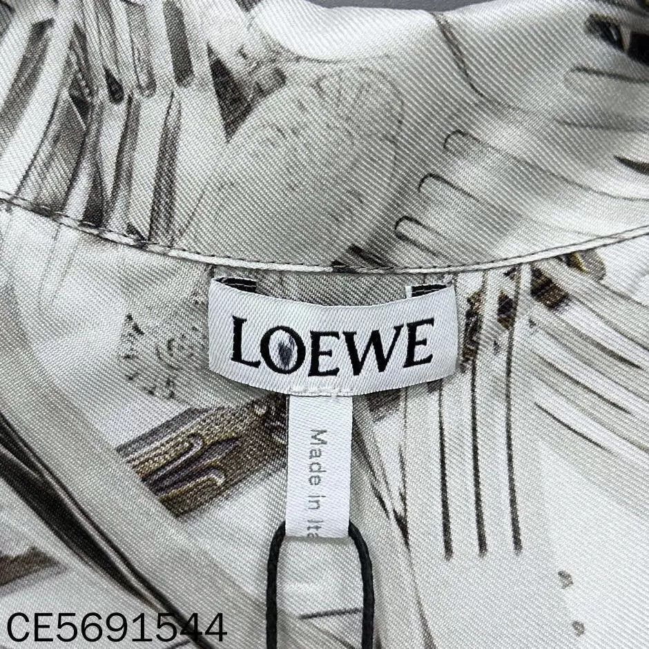 Loewe LOEWE Embroidered Cutlery Logo Silk Shirt 39 Size US M / EU 48-50 / 2 - 4 Thumbnail
