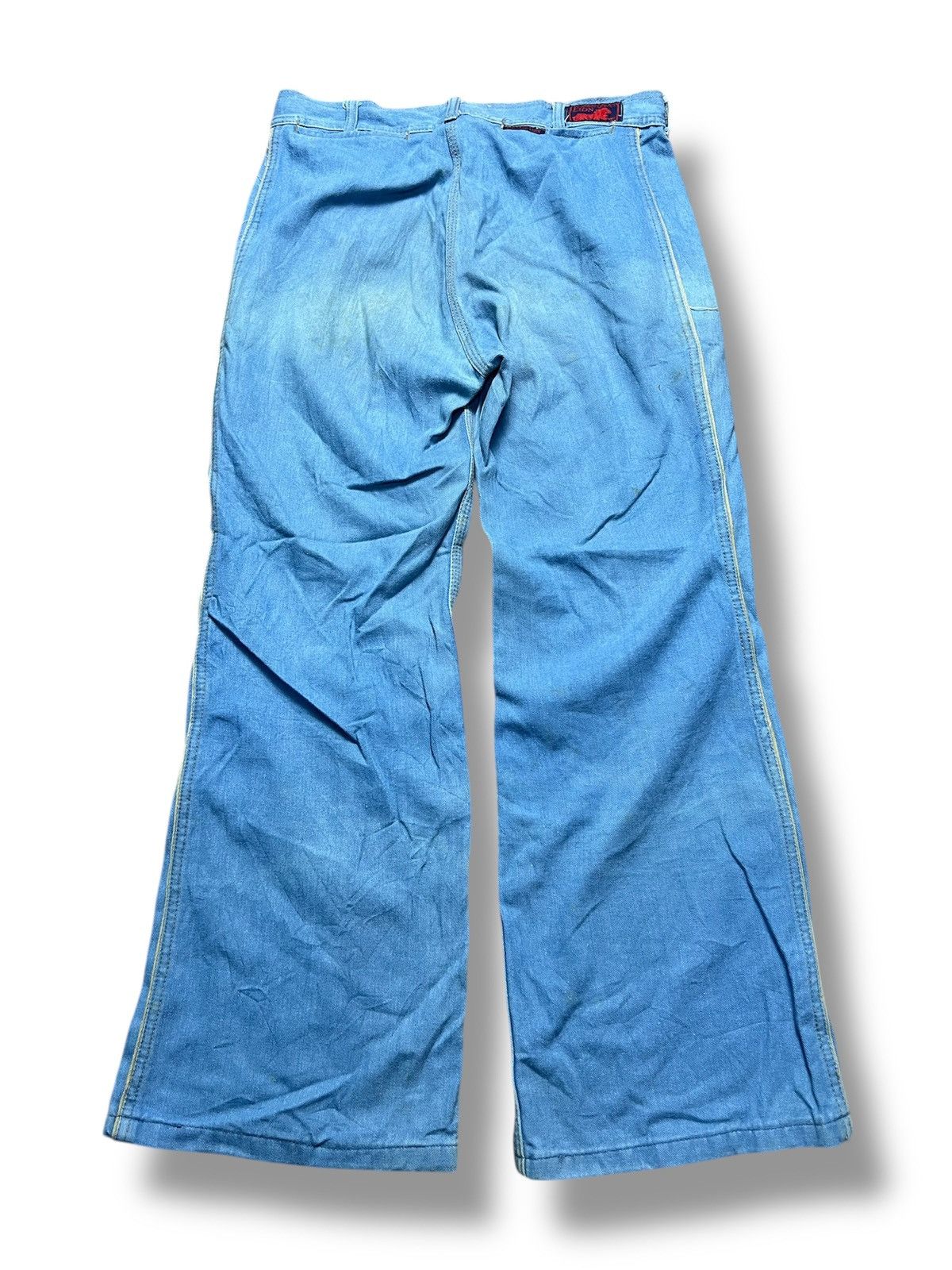 If Six Was Nine VINTAGE 70s BRANDED LION Bell Bottom Jeans (41) Size US 31 - 2 Thumbnail