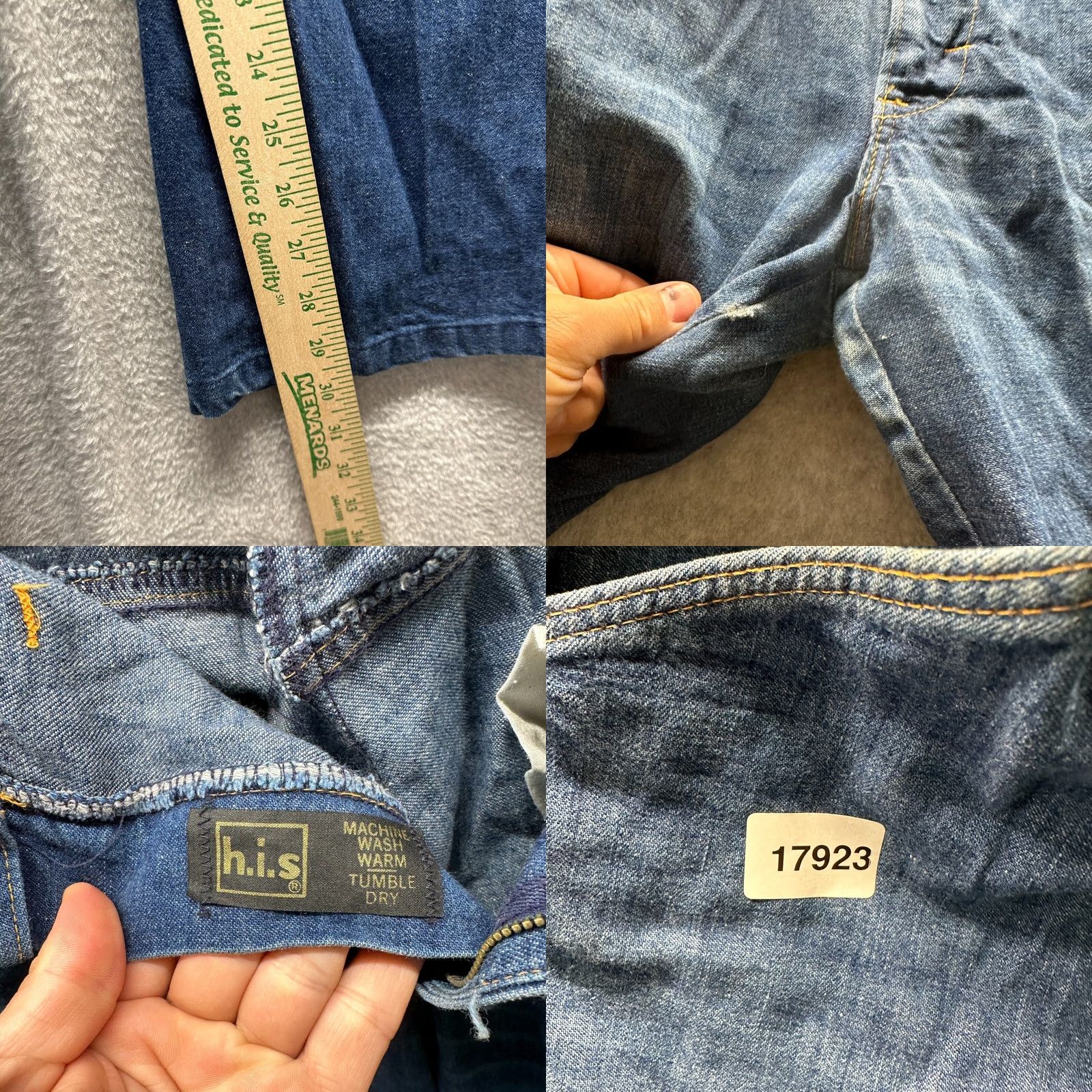Denime VINTAGE H.I.S. Jeans Adult W 28 L 30 Blue Denim Pants Cotton Zip 70s 80s Size US 28 / EU 44 - 11 Thumbnail