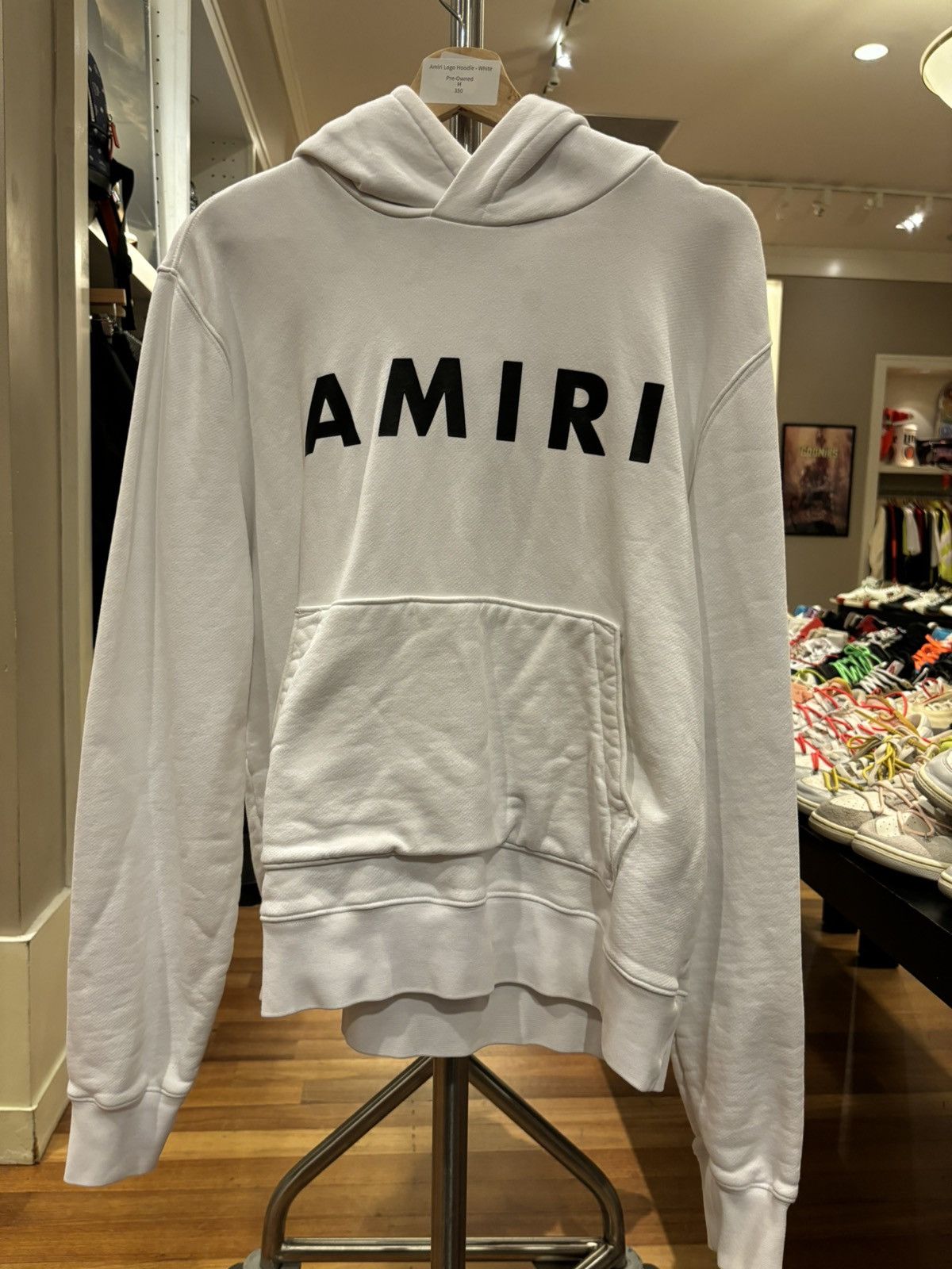 Amiri Amiri Logo Hoodie White Grailed