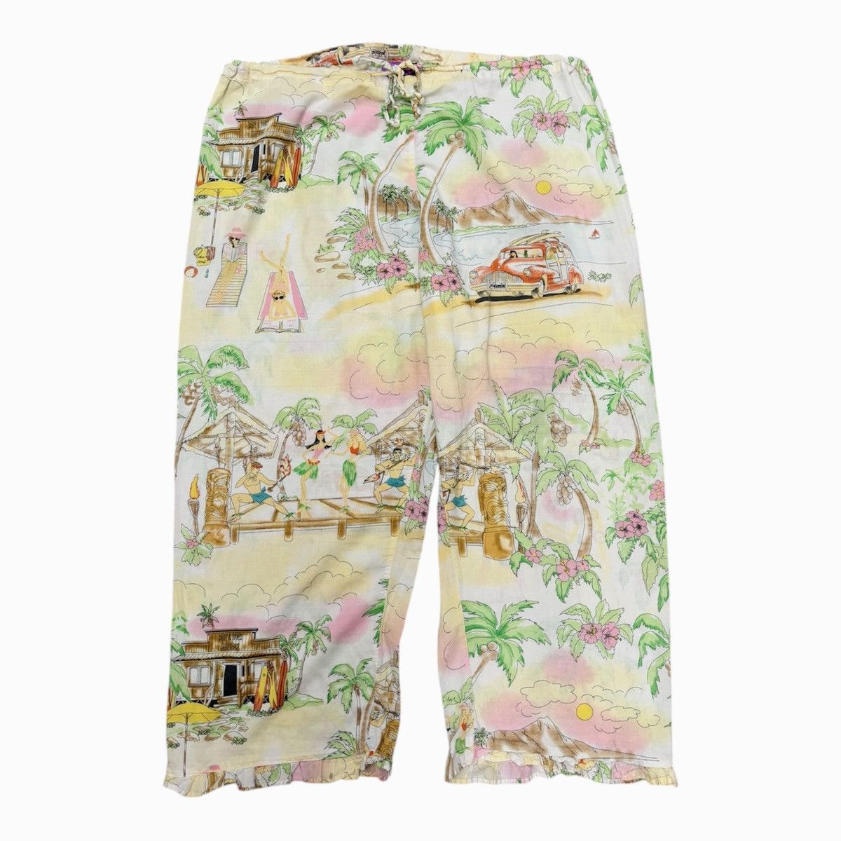 Vintage Vintage Hawaii Beach Vibes Wide Legs Pants Women Size L Size 40" / US 18 - 1 Thumbnail