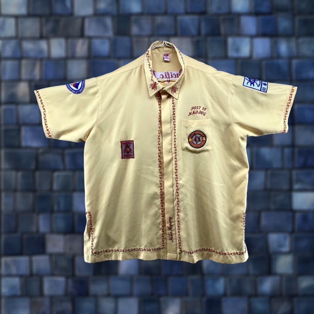 Alife VTG 90s VFW Life Member Button Up Pacific 15 Modalities Mites Hospital Shirt 3XL Size US XXL / EU 58 / 5 - 1 Thumbnail