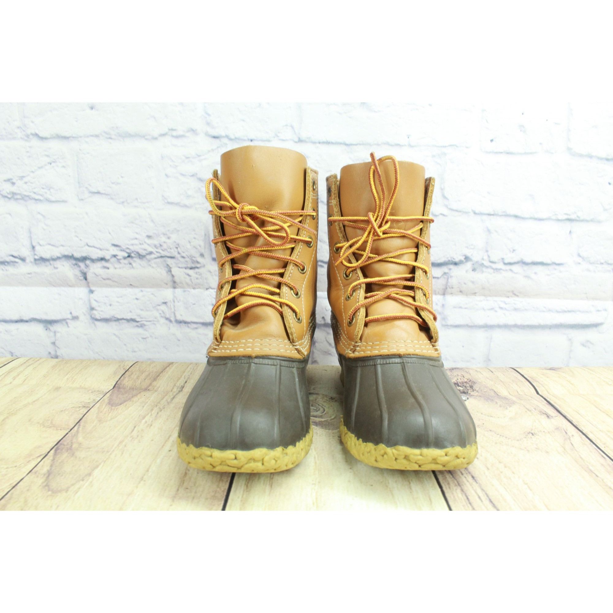 L.L. Bean × Leather LL Bean Women's Unlined Brown Leather Duck Boots Size US 6 / IT 36 - 10 Thumbnail