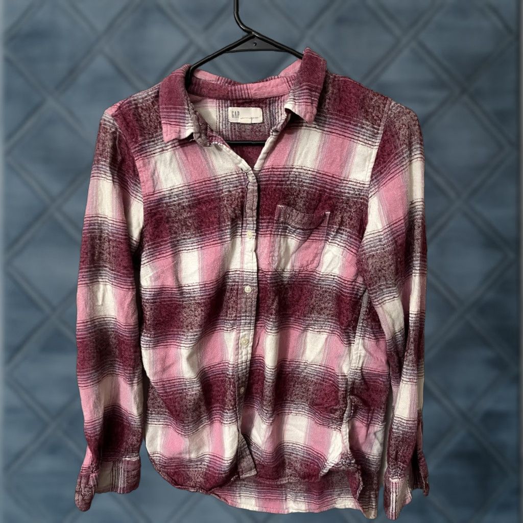 Gap Gap Button-Up Shirt Womens Plaid Pink Medium Size M / US 6-8 / IT 42-44 - 1 Thumbnail