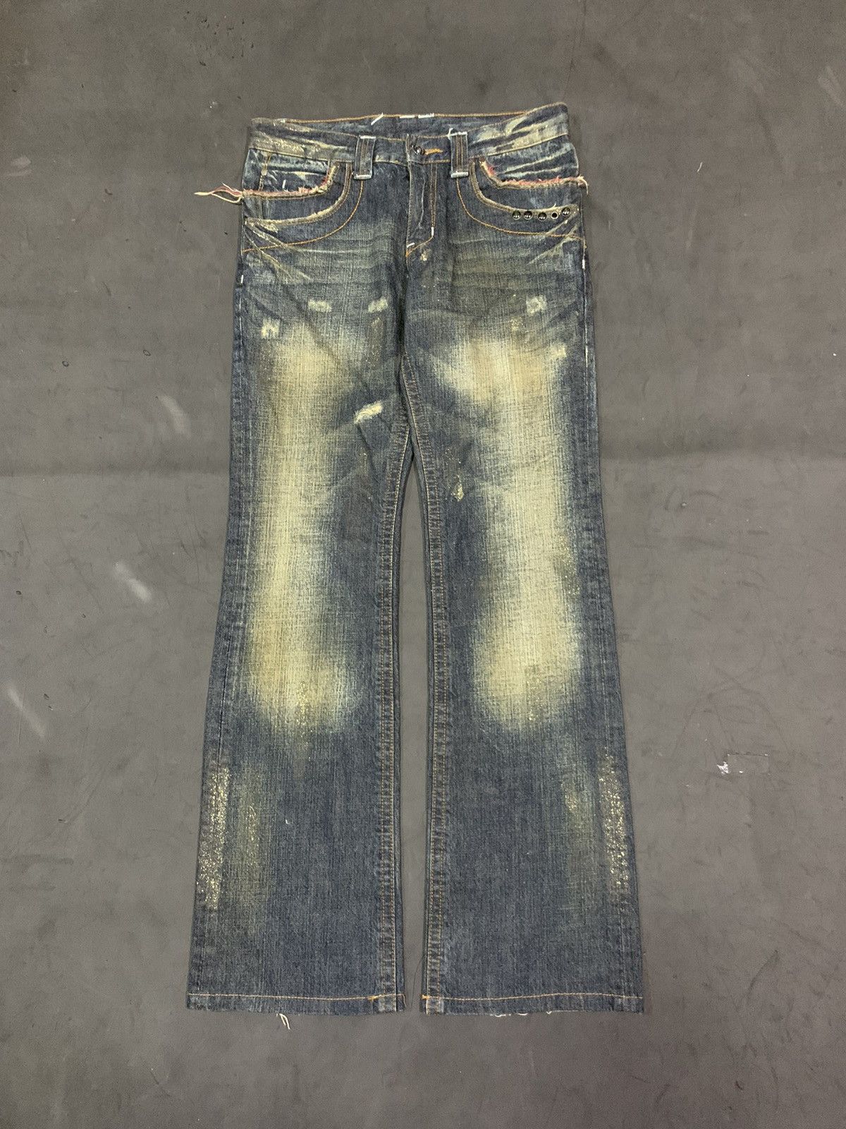 image of If Six Was Nine x Semantic Design Bindingoffersemantic Design Flared Jeans in Dark Mud Grey (Size 3