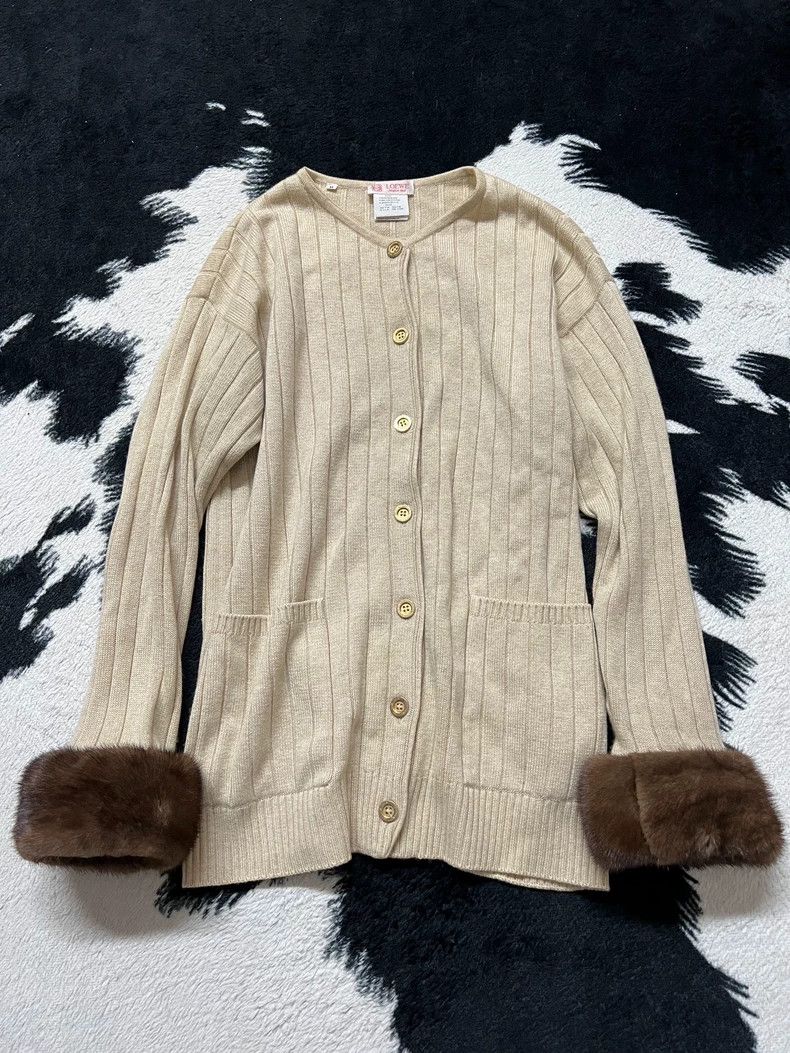 Loewe LOEWE Super mink fur sleeves cashmere silk cardigan Size M / US 6-8 / IT 42-44 - 2 Thumbnail