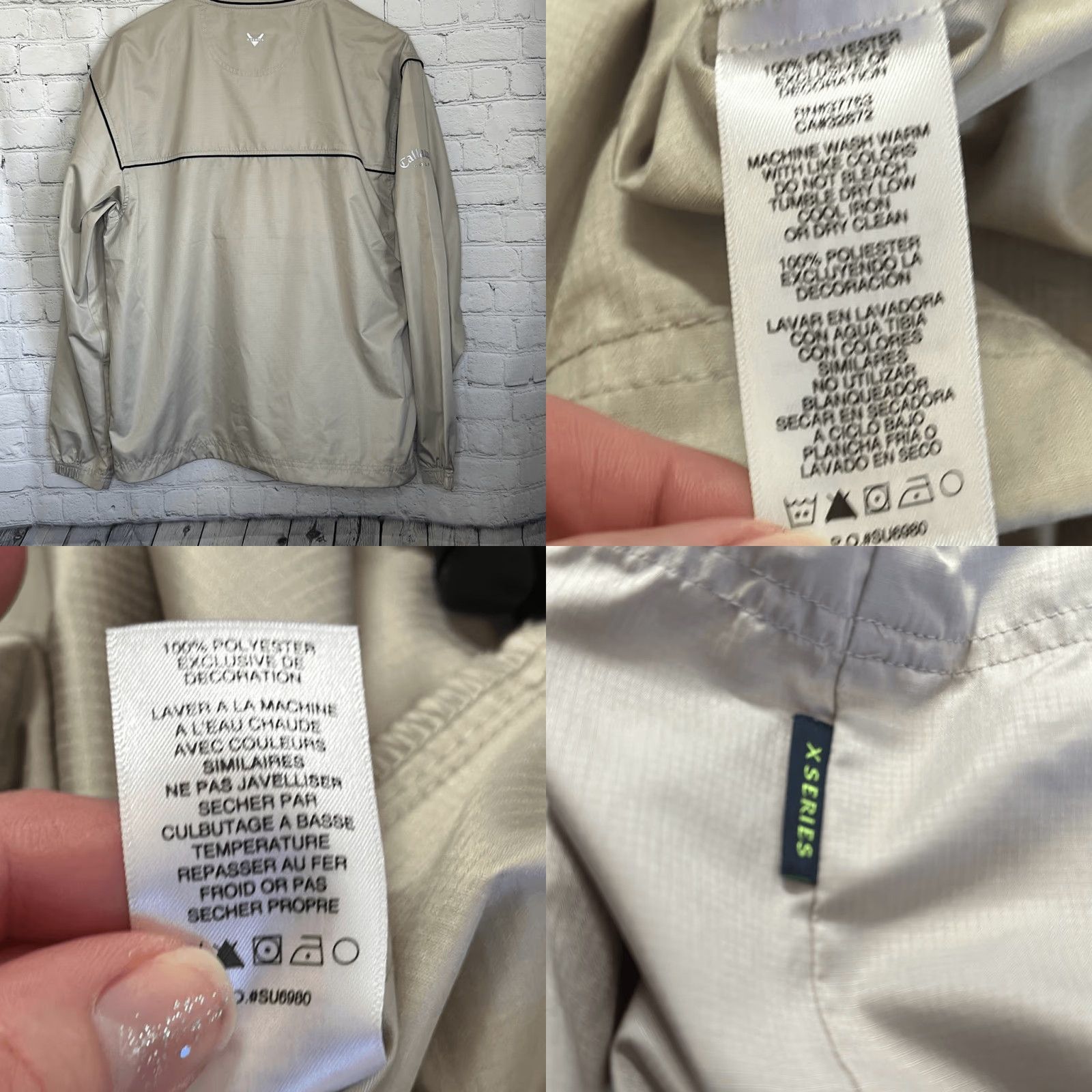 Callaway Callaway Mens Golf Long Sleeve Beige Pullover x Series Size S Cream Track Jacket Unisex Adults Pullover Working Windbreaker Activewear Size US S / EU 44-46 / 1 - 8 Thumbnail