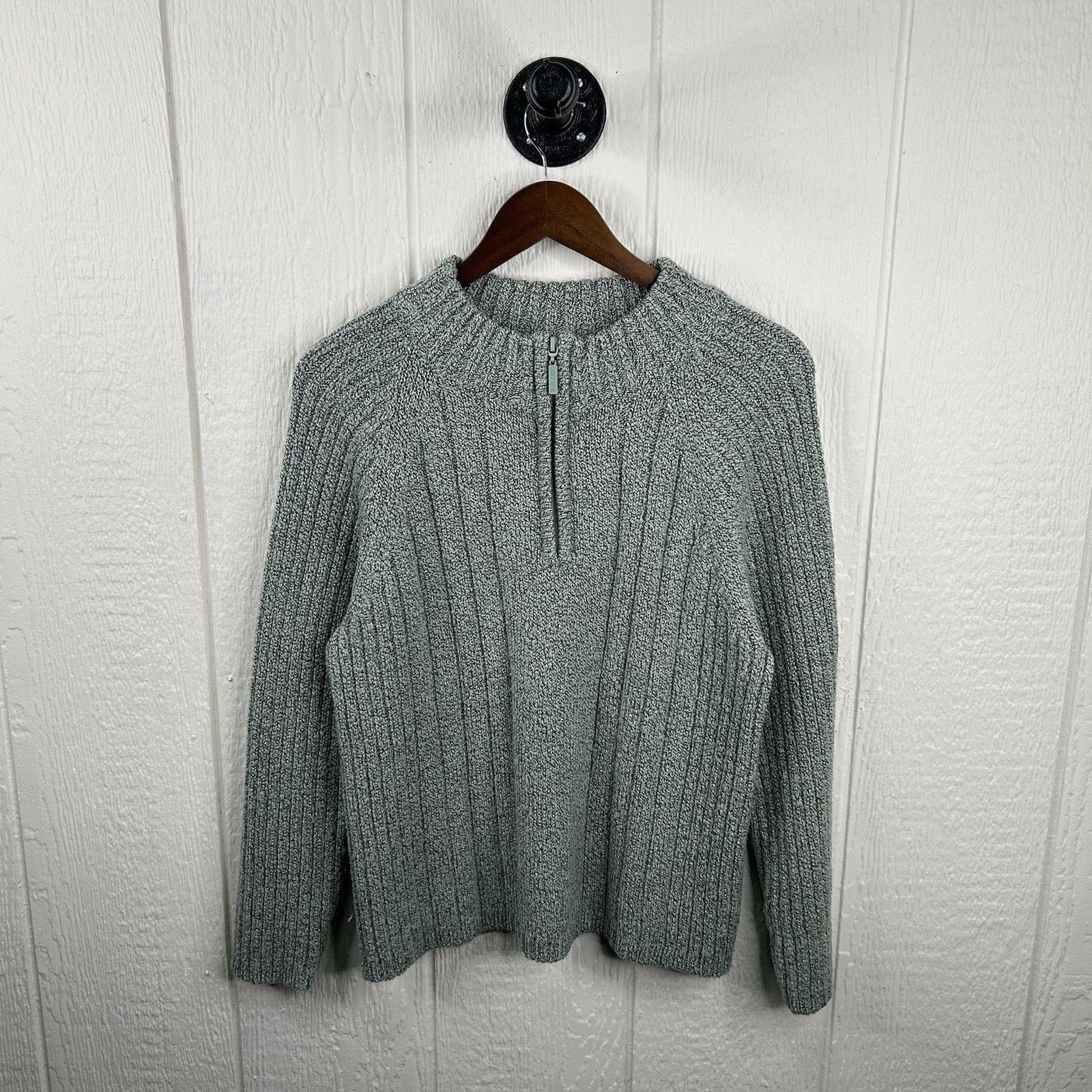 Other Vintage 90’s Quarter Zip Knit Light Green Sweater Medium Size US M / EU 48-50 / 2 - 1 Thumbnail