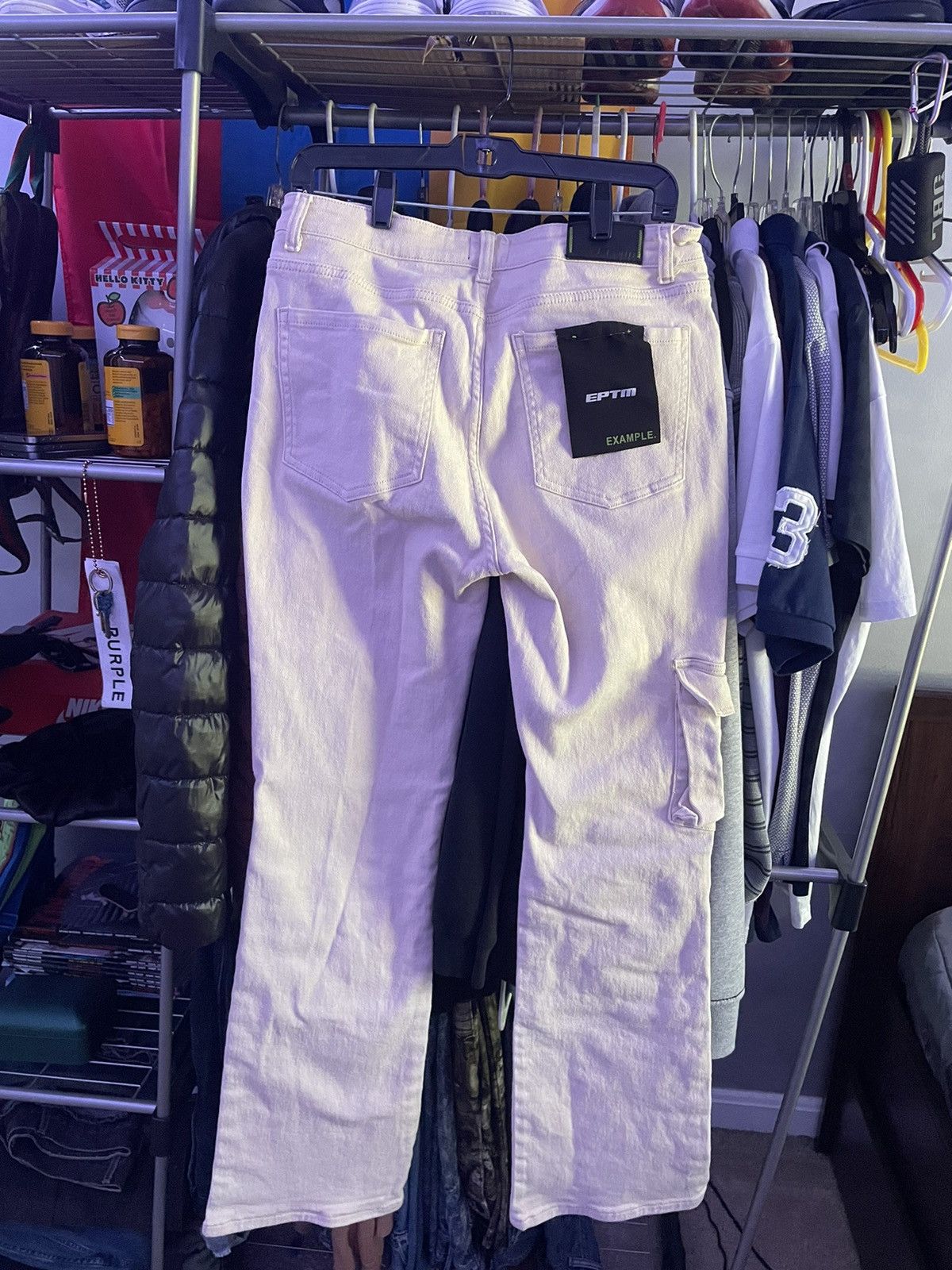 EPTM. Eptm Cream Color Cargo Flare Pants Size US 32 / EU 48 - 4 Thumbnail