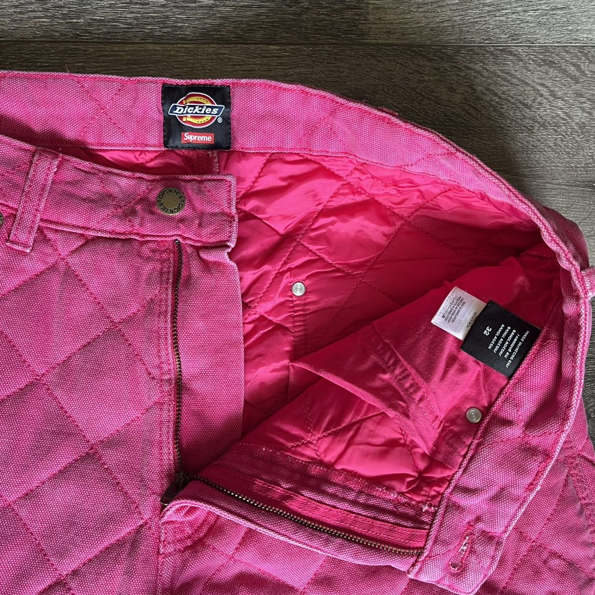 Dickies × Supreme Supreme x Dickies Quilted Double Knee Painter Pant Pink FW21 Size US 32 / EU 48 - 12 Thumbnail