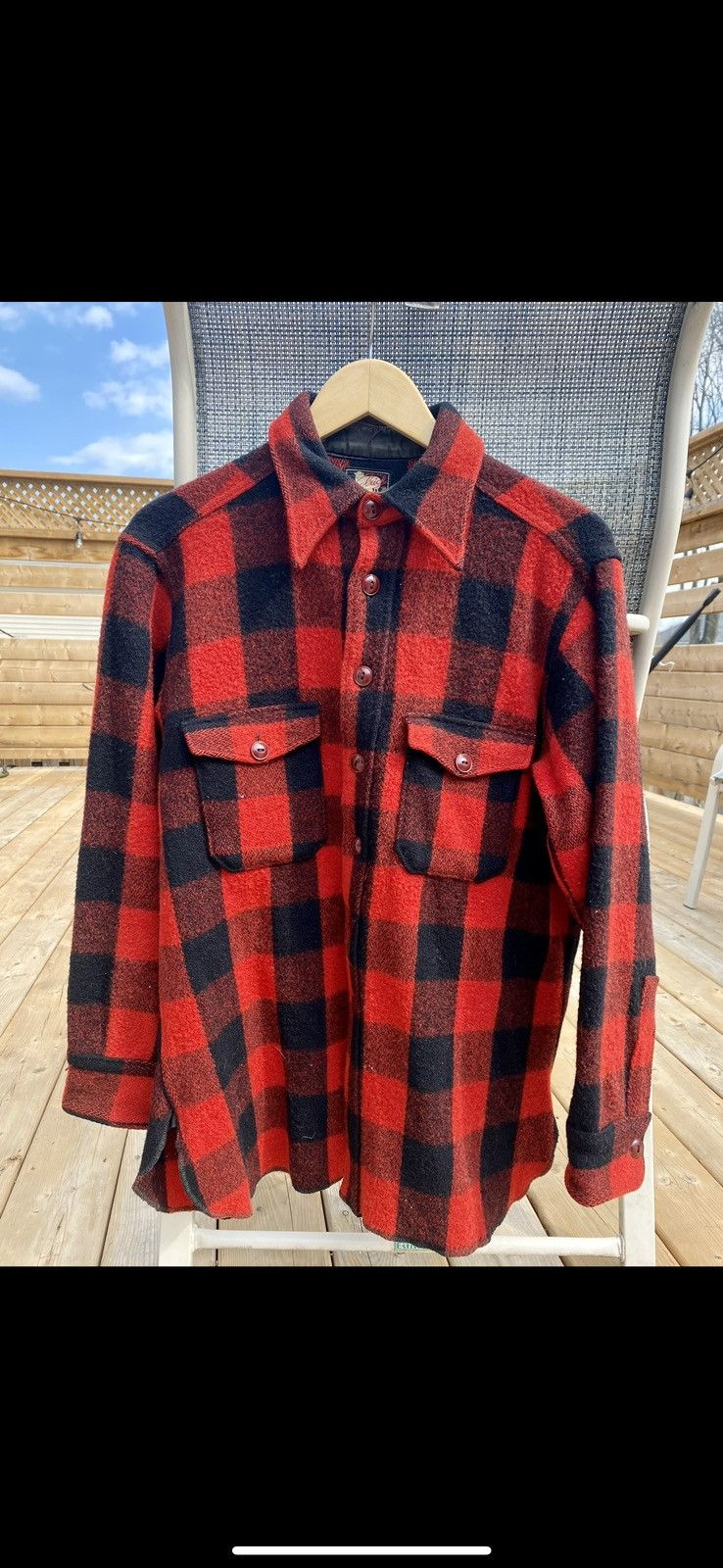 Vintage Woolrich Thick Wool Jac Shirt Red and Black Plaid