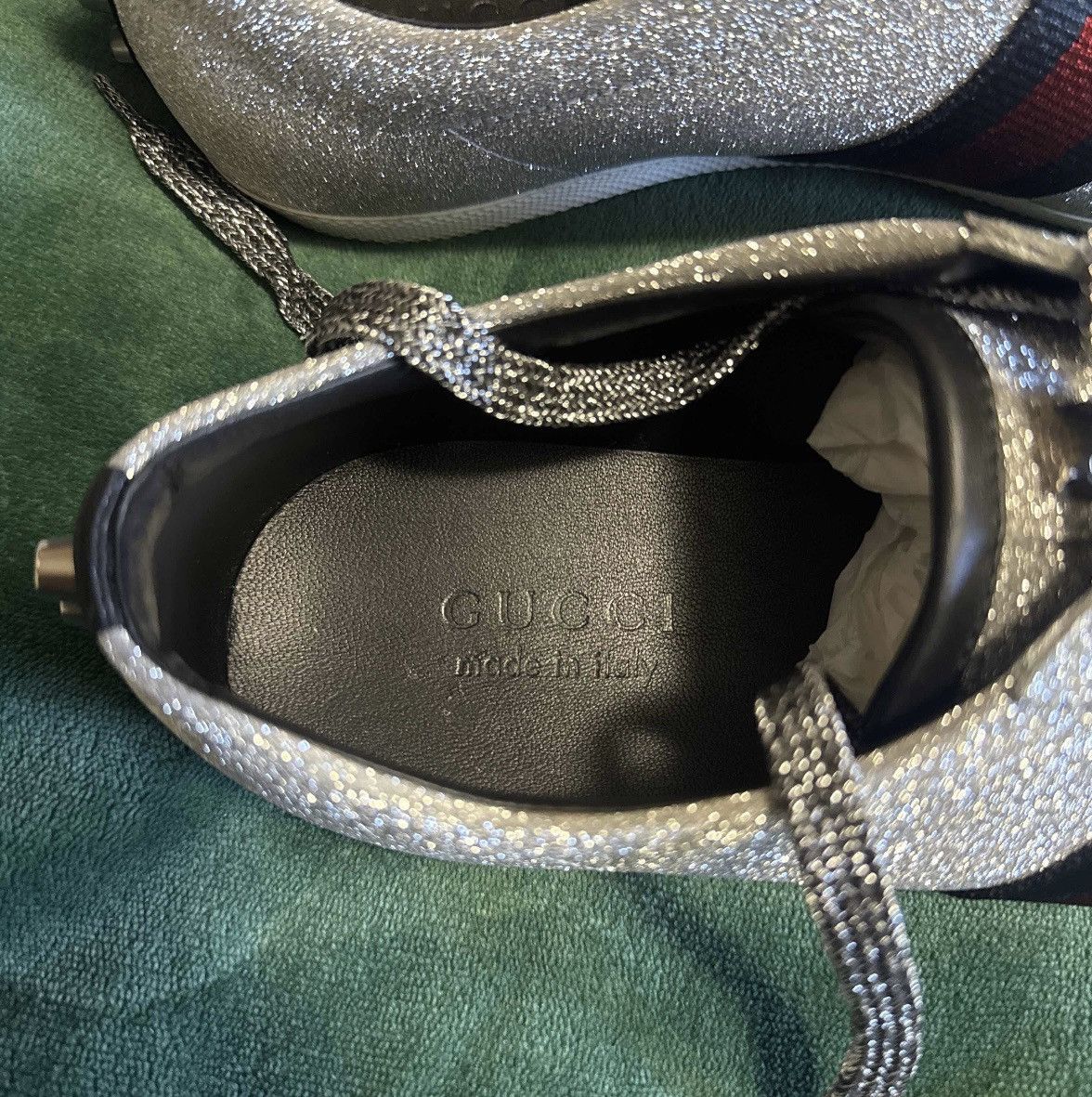 Gucci Gucci Web Sneaker “Glitter” Studs’ sz 9 1/2 Size US 9.5 / EU 42-43 - 5 Thumbnail