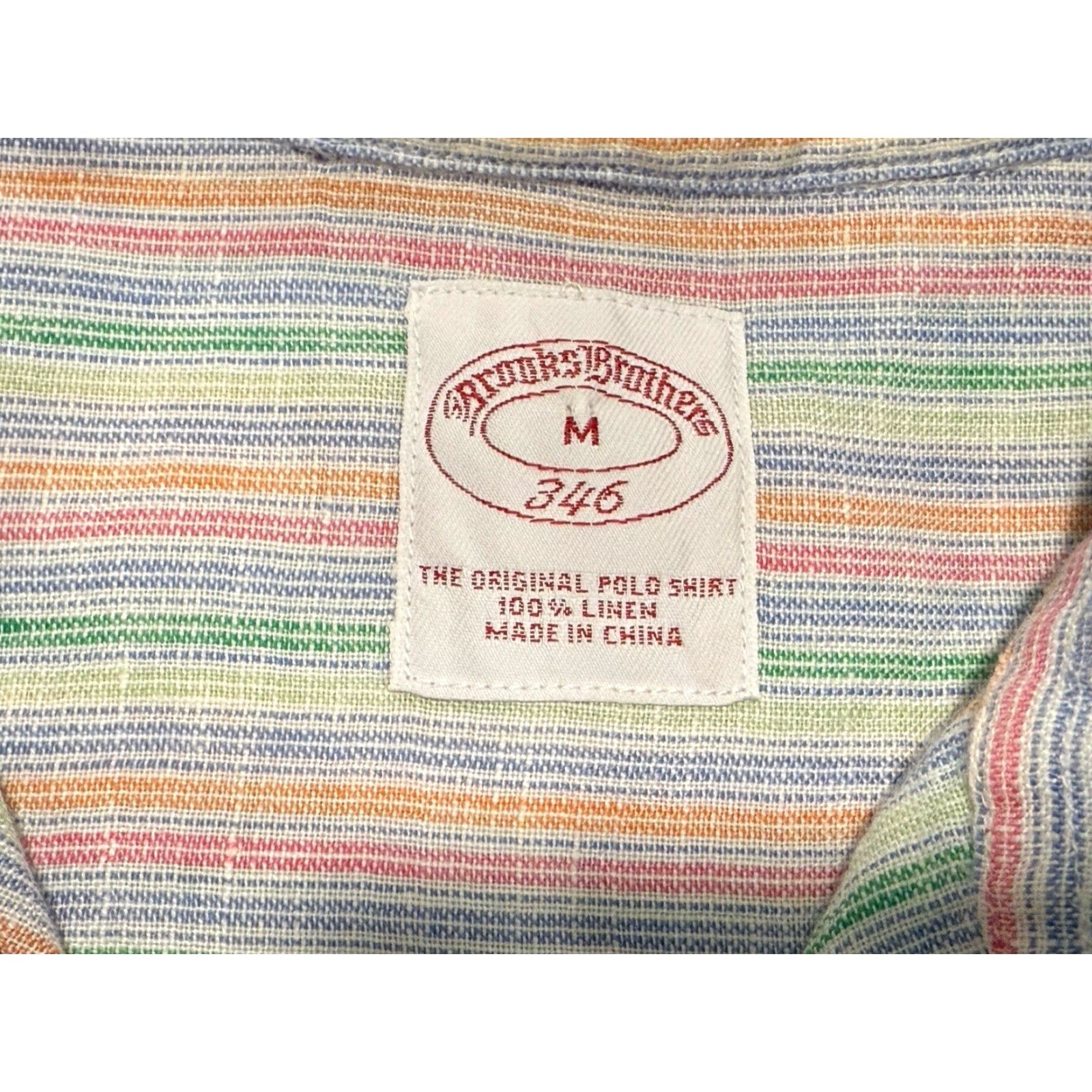 Brooks Brothers Brooks Brothers Shirt Medium Multi Colored Striped 100% Linen Traditional Fit Mens Size US M / EU 48-50 / 2 - 4 Thumbnail