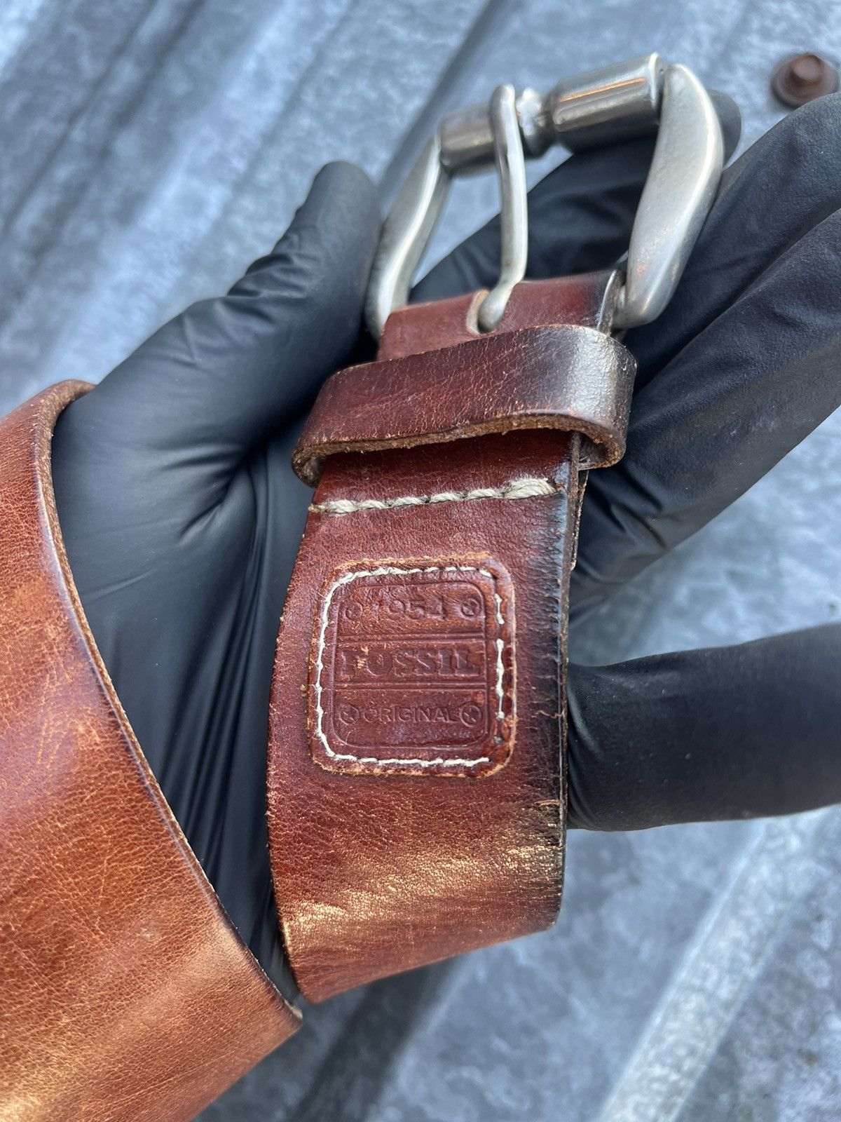 Fossil Fossil brown genuine leather vintage belt Size ONE SIZE - 2 Thumbnail