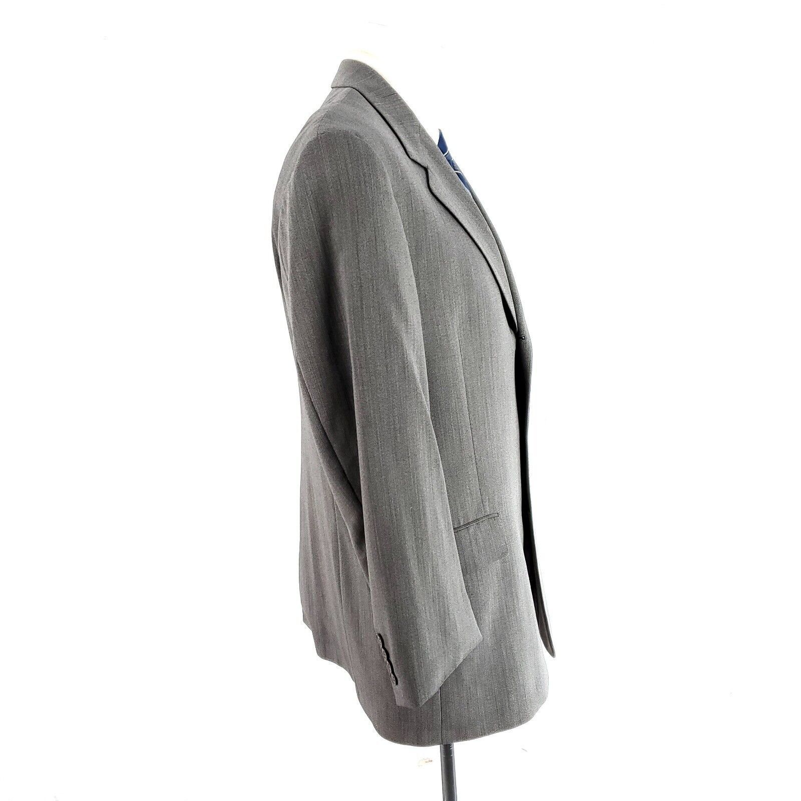 Hart Schaffner Marx Hart Schaffner Marx Comfort Wool 3 Button Blazer 40R Gray He Size 40R - 6 Thumbnail