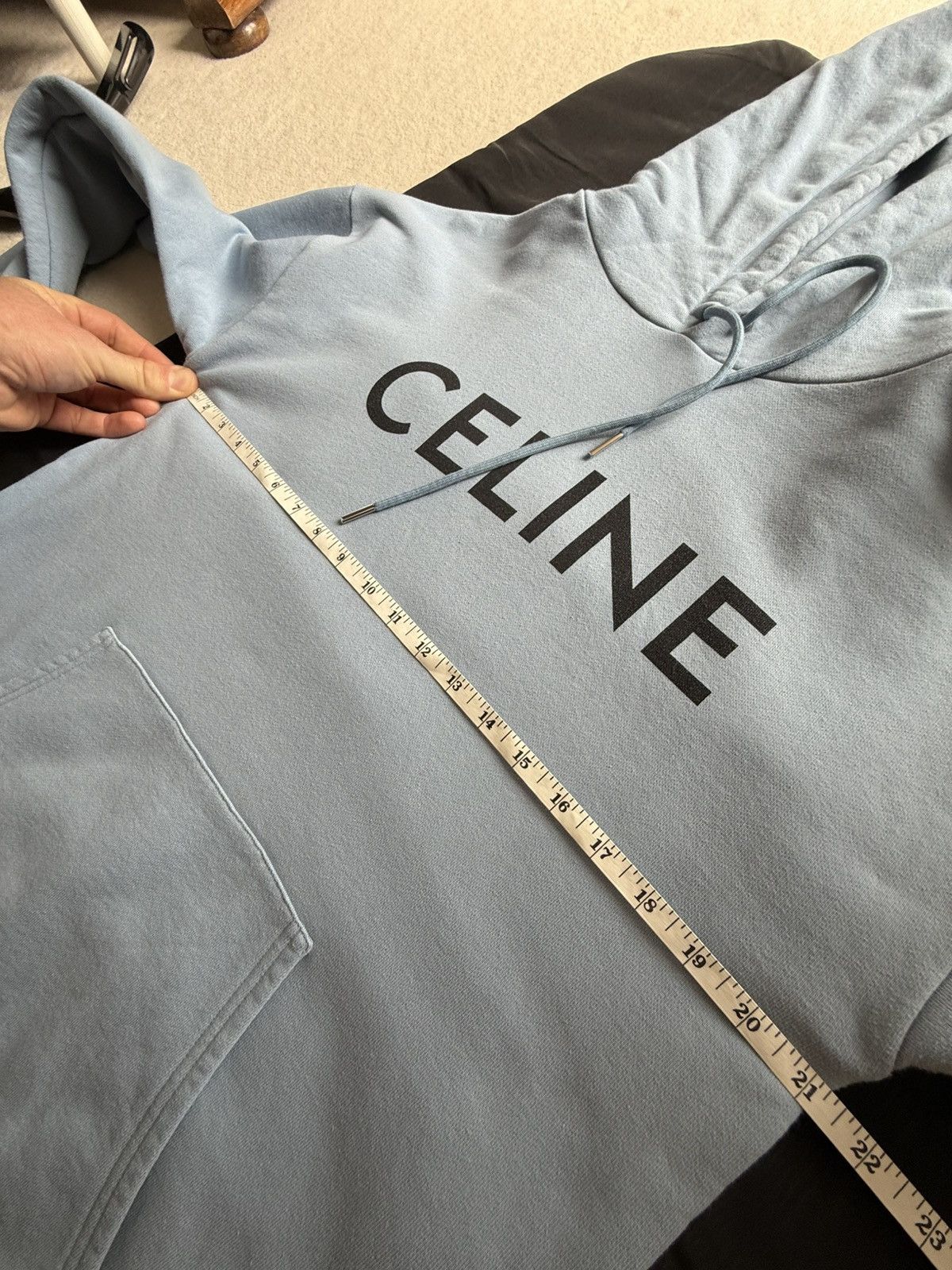 Celine Celine blue black logo hoodie Hedi Slimane grail Size US L / EU 52-54 / 3 - 4 Thumbnail