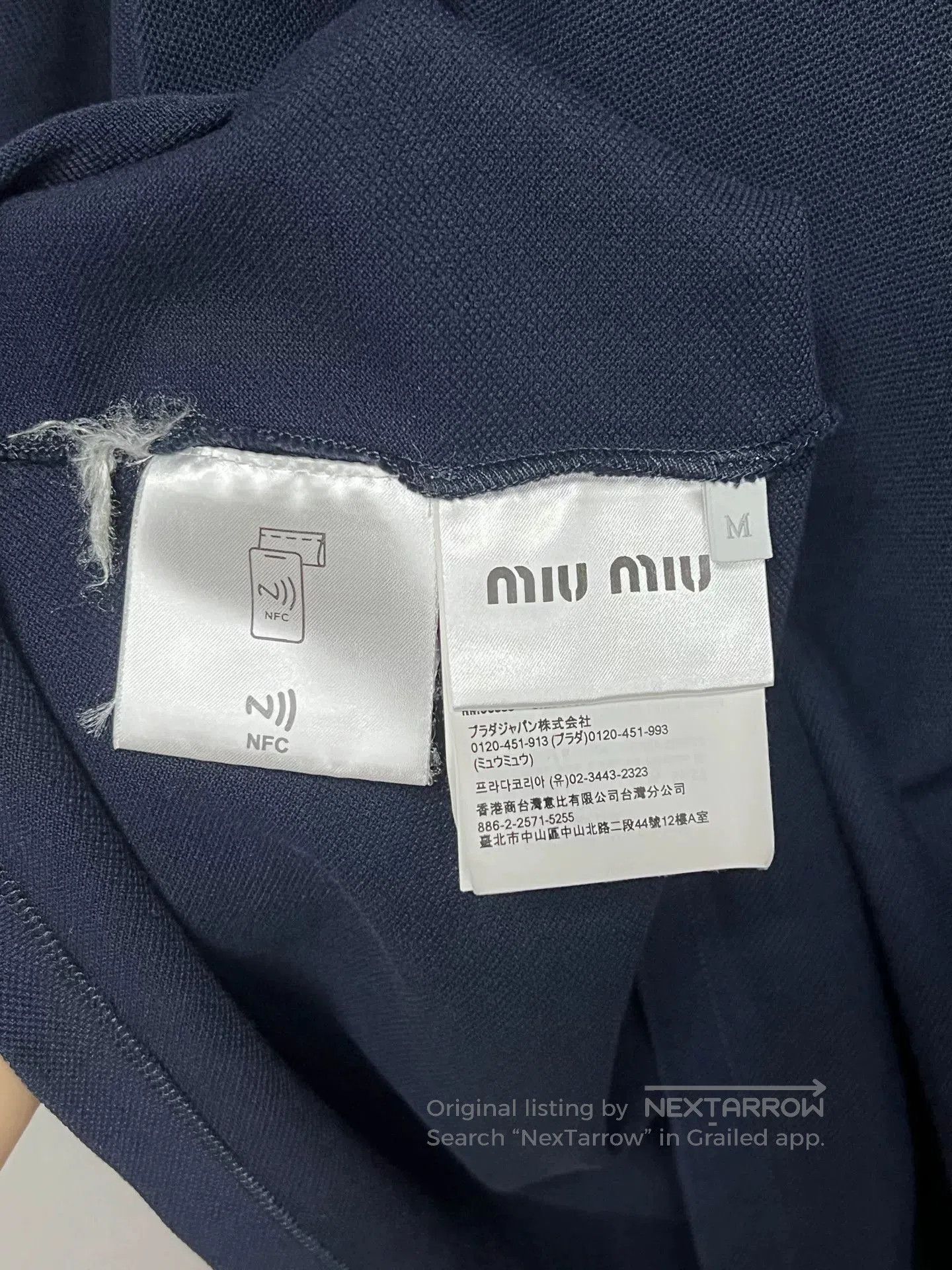 Miu Miu Miu Miu Navy Blue Polo with White Collar. Size M / US 6-8 / IT 42-44 - 4 Thumbnail