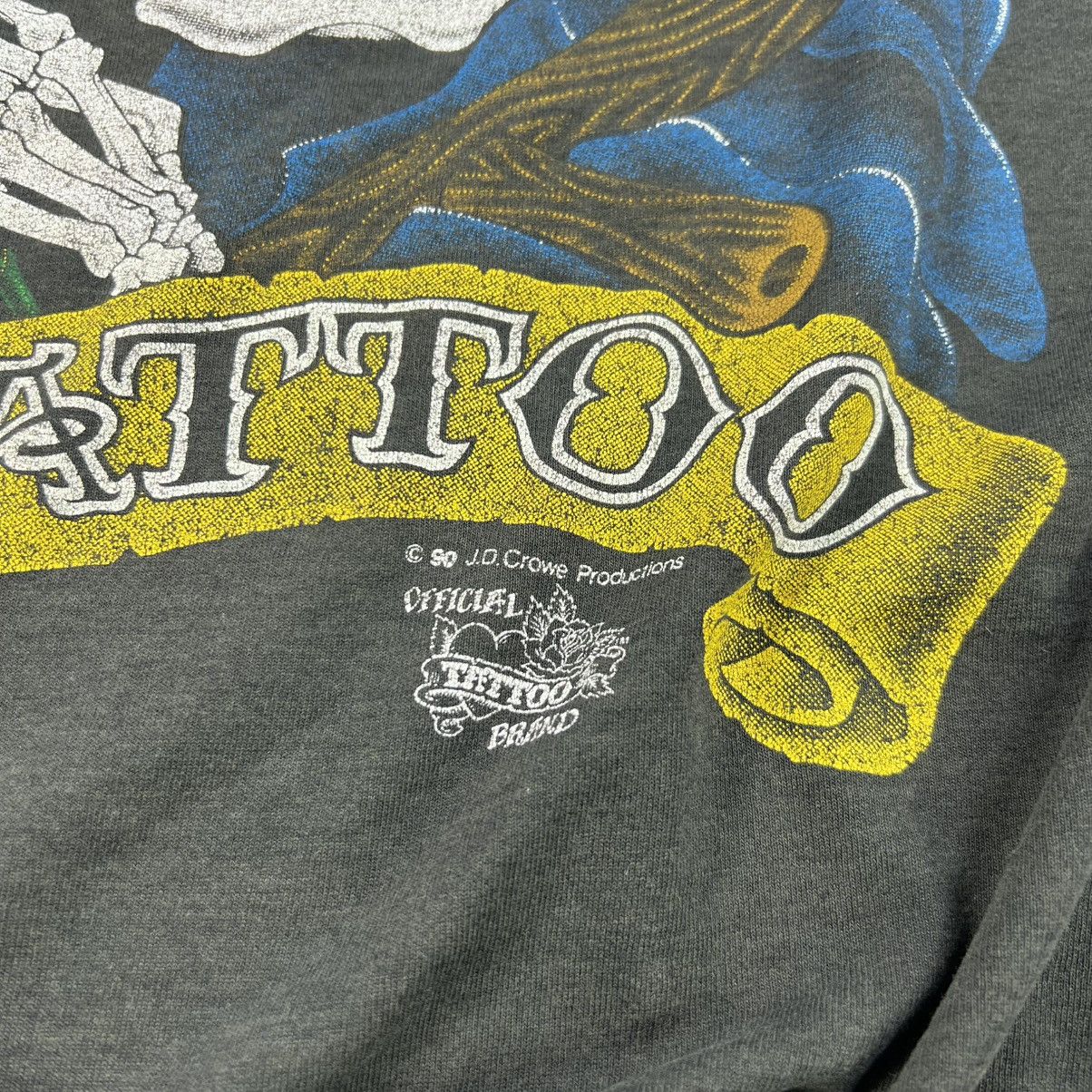Vintage D CROWE TATTO 1990 T-SHIRT JERSEY VINTAGE SCREEN STARS 90S Size US L / EU 52-54 / 3 - 3 Thumbnail
