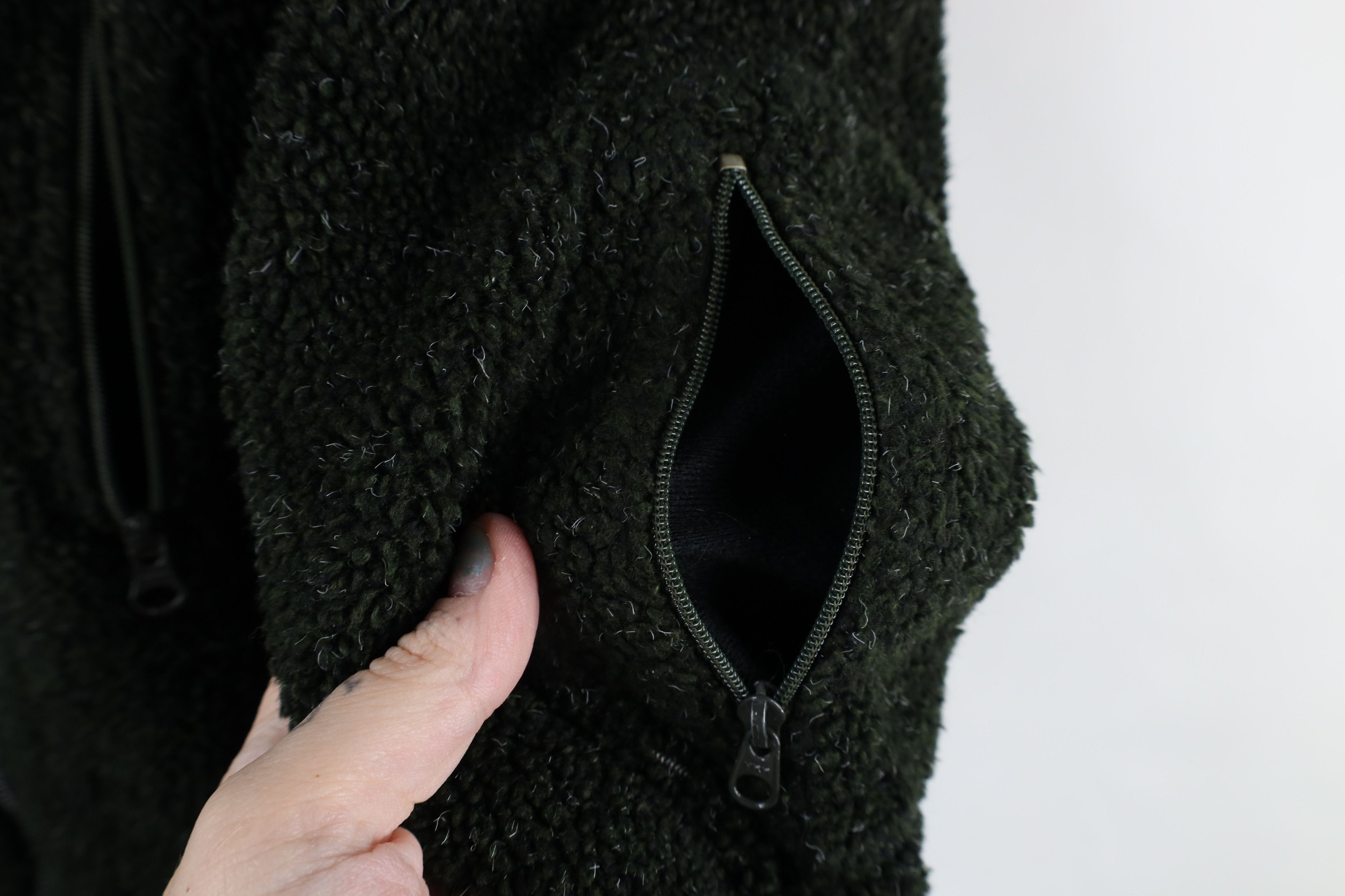 Cabelas × Vintage Vintage 90s Cabelas Deep Pile Fleece Full Zip Jacket Green Size US M / EU 48-50 / 2 - 6 Thumbnail