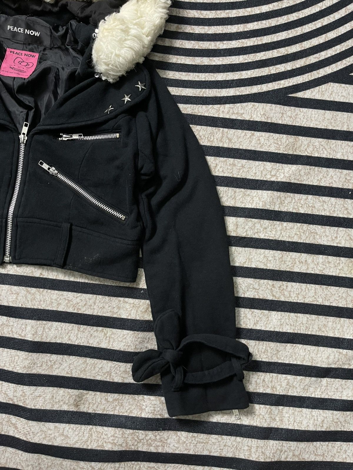 Japanese Brand 2000s HELLO KITTY X BLACK PEACE NOW RIDER JACKET RARE DESIGN Size M / US 6-8 / IT 42-44 - 5 Thumbnail
