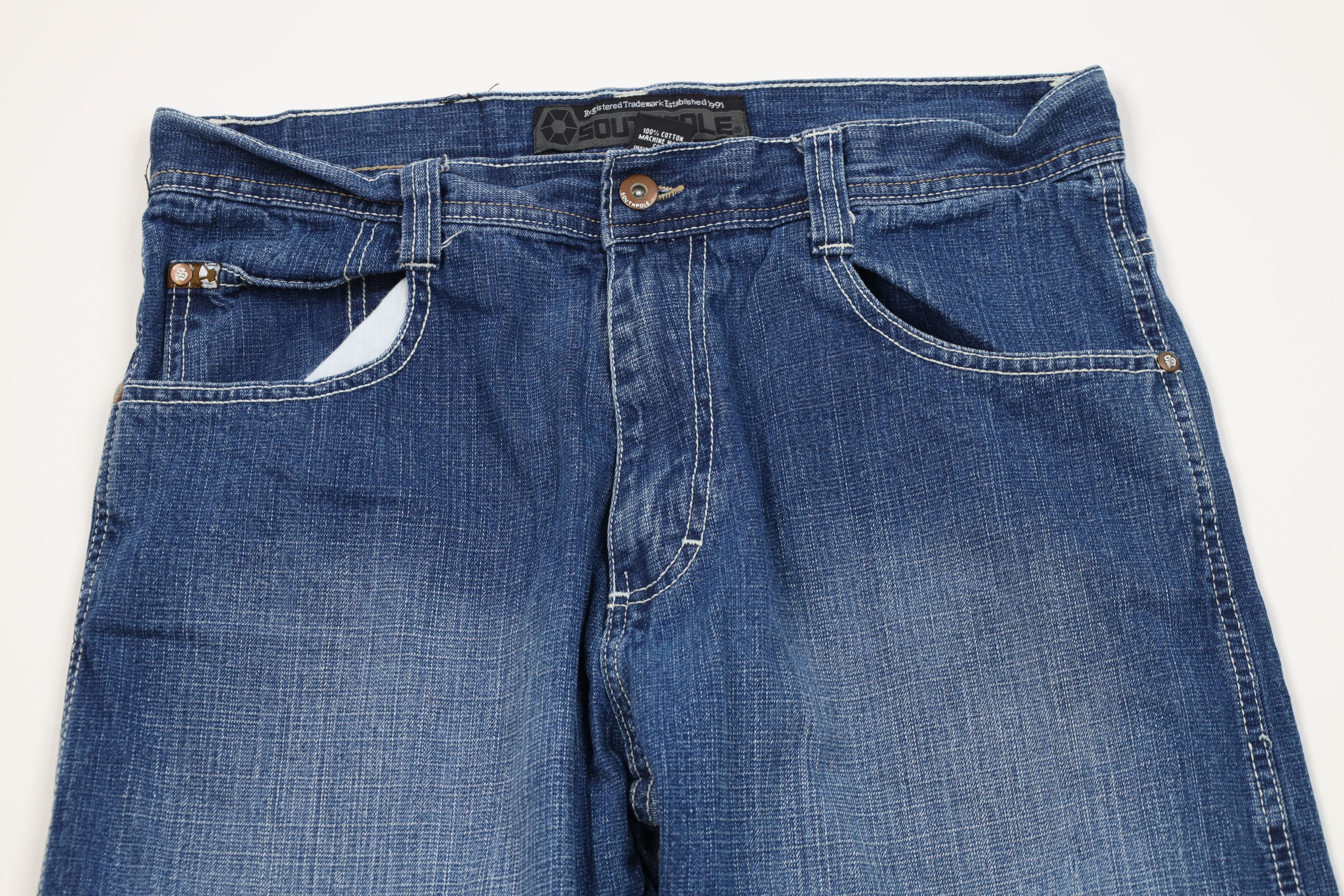 Southpole Vintage 90s Y2K Southpole Wide Leg Denim Jeans Blue Cotton Size US 34 / EU 50 - 2 Thumbnail