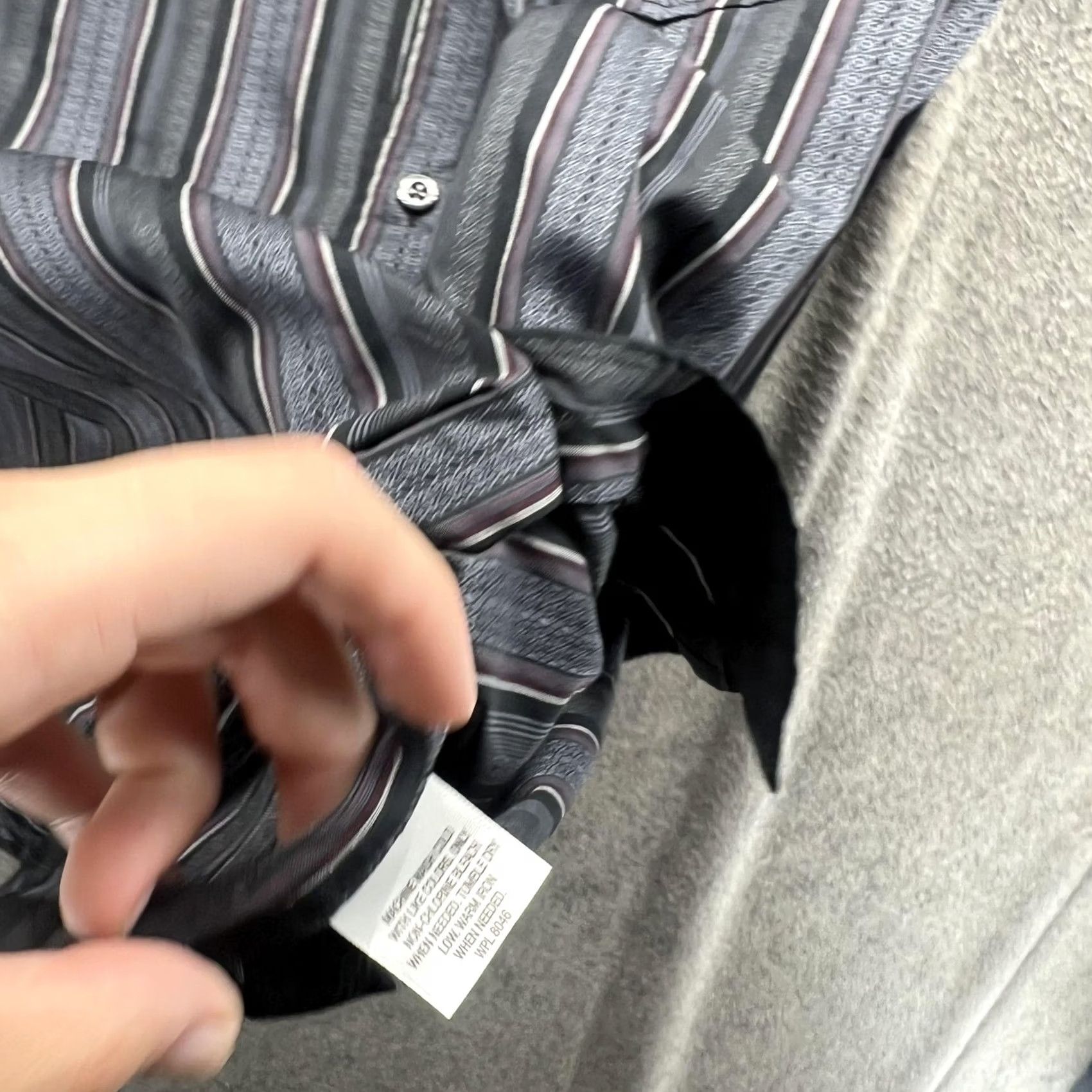 Tasso Elba Tasso Elba Shirt Mens Large Black Gray Striped Long Sleeve Button Front Size US L / EU 52-54 / 3 - 7 Thumbnail