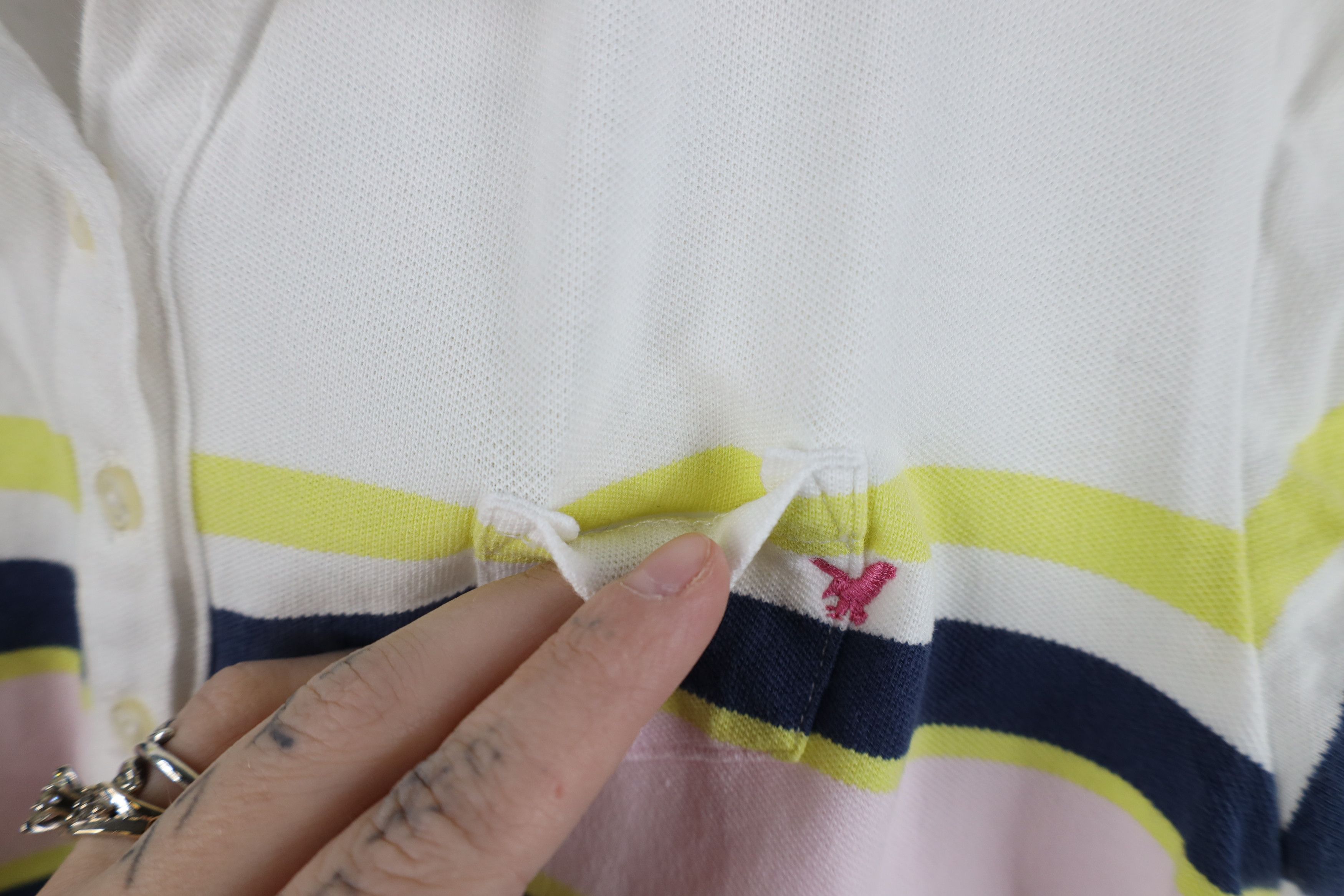 American Eagle Outfitters Vintage Y2K American Eagle Outfitters Striped Polo Shirt Size S / US 4 / IT 40 - 5 Thumbnail