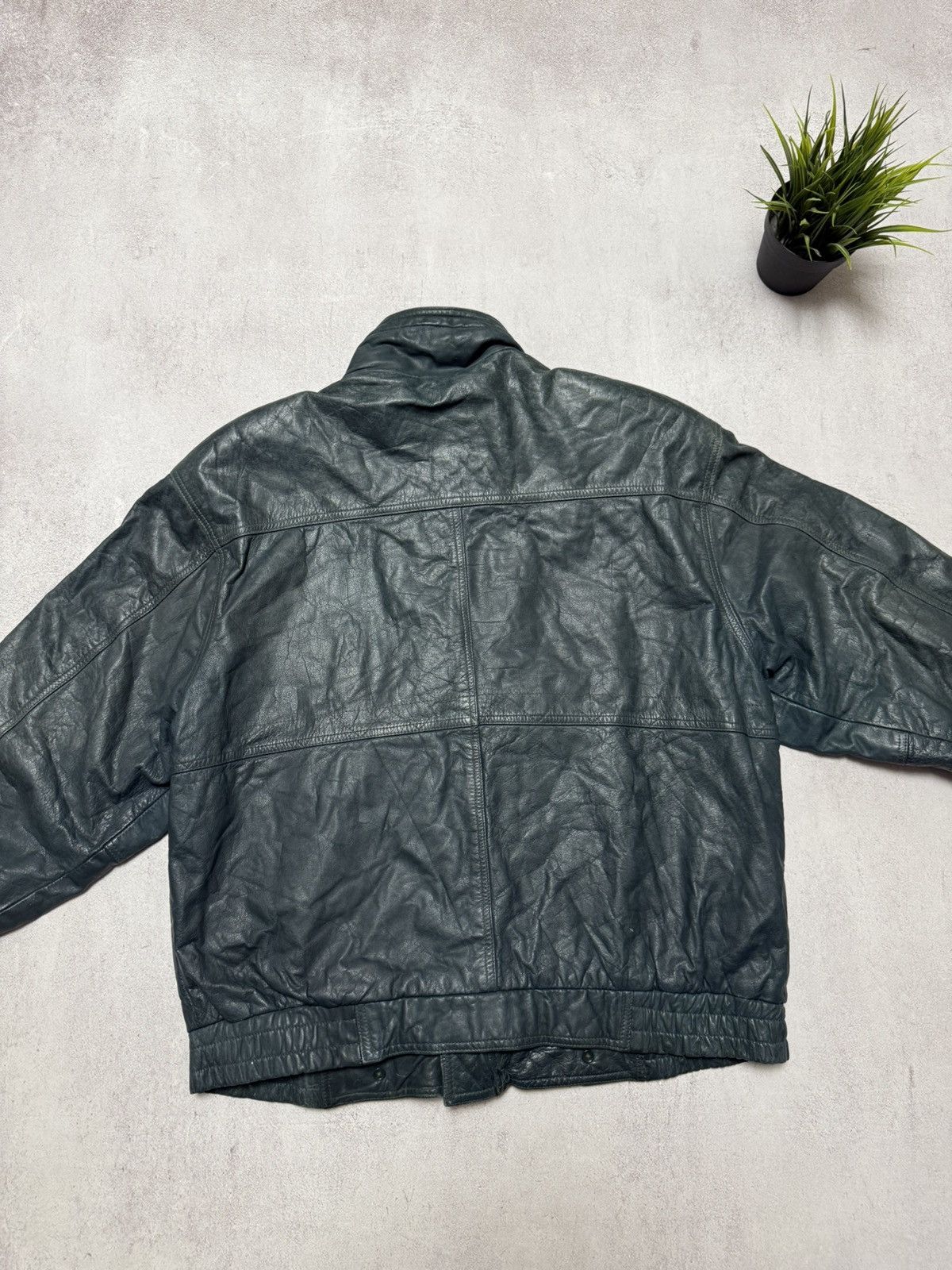 Japanese Brand × Vintage Vintage Leather Jacket Bomber Baggy Amazing Colour Y2K 90s Size US L / EU 52-54 / 3 - 11 Thumbnail