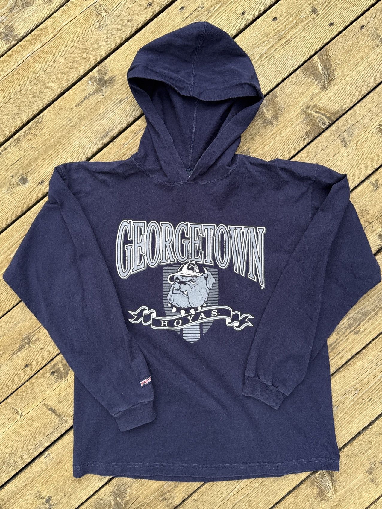 Vintage Vintage Georgetown Hoyas Lightweight Hoodie Made In USA Size US L / EU 52-54 / 3 - 1 Thumbnail