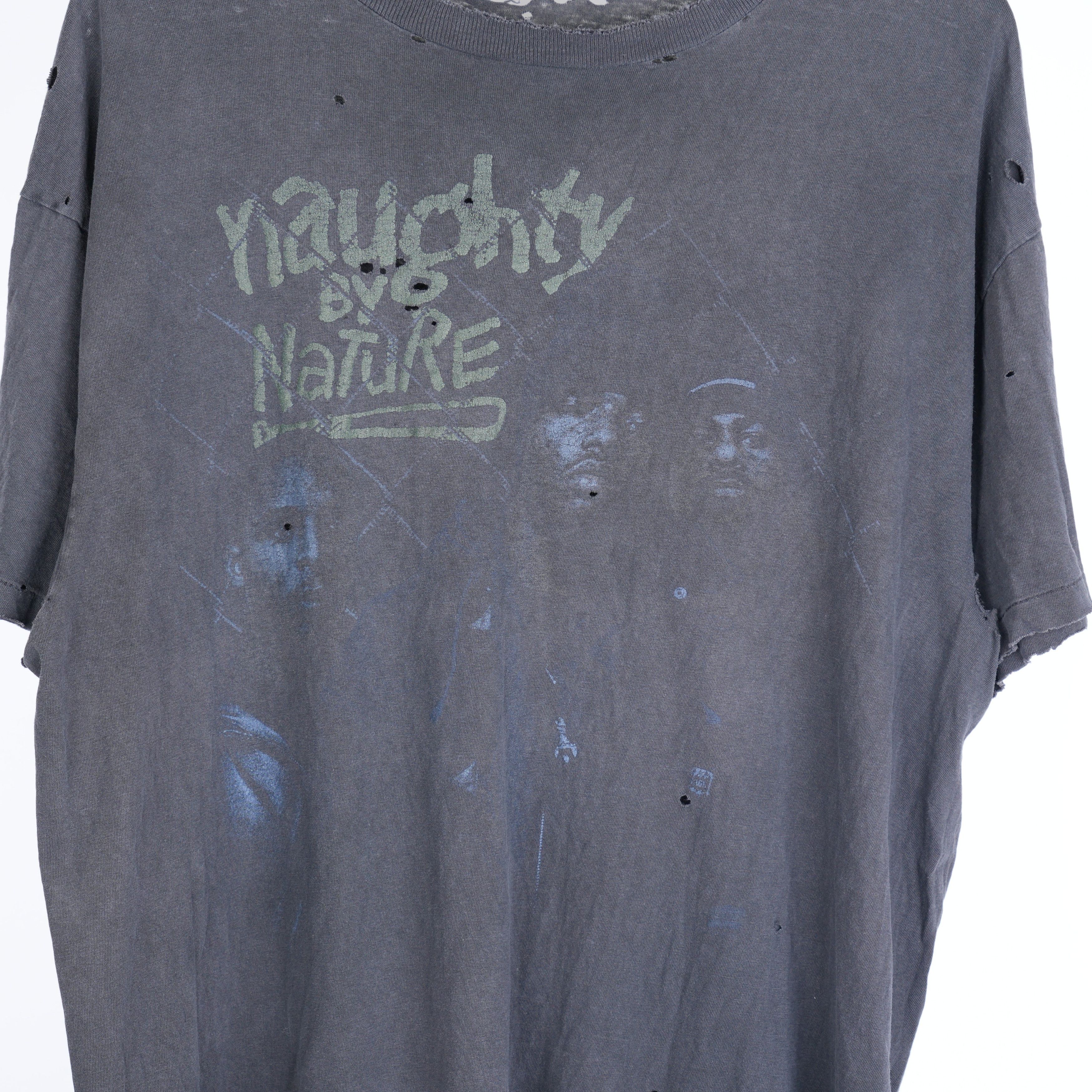 Vintage VINTAGE THRASHED NAUGHTY BY NATURE TEE Size US L / EU 52-54 / 3 - 3 Thumbnail