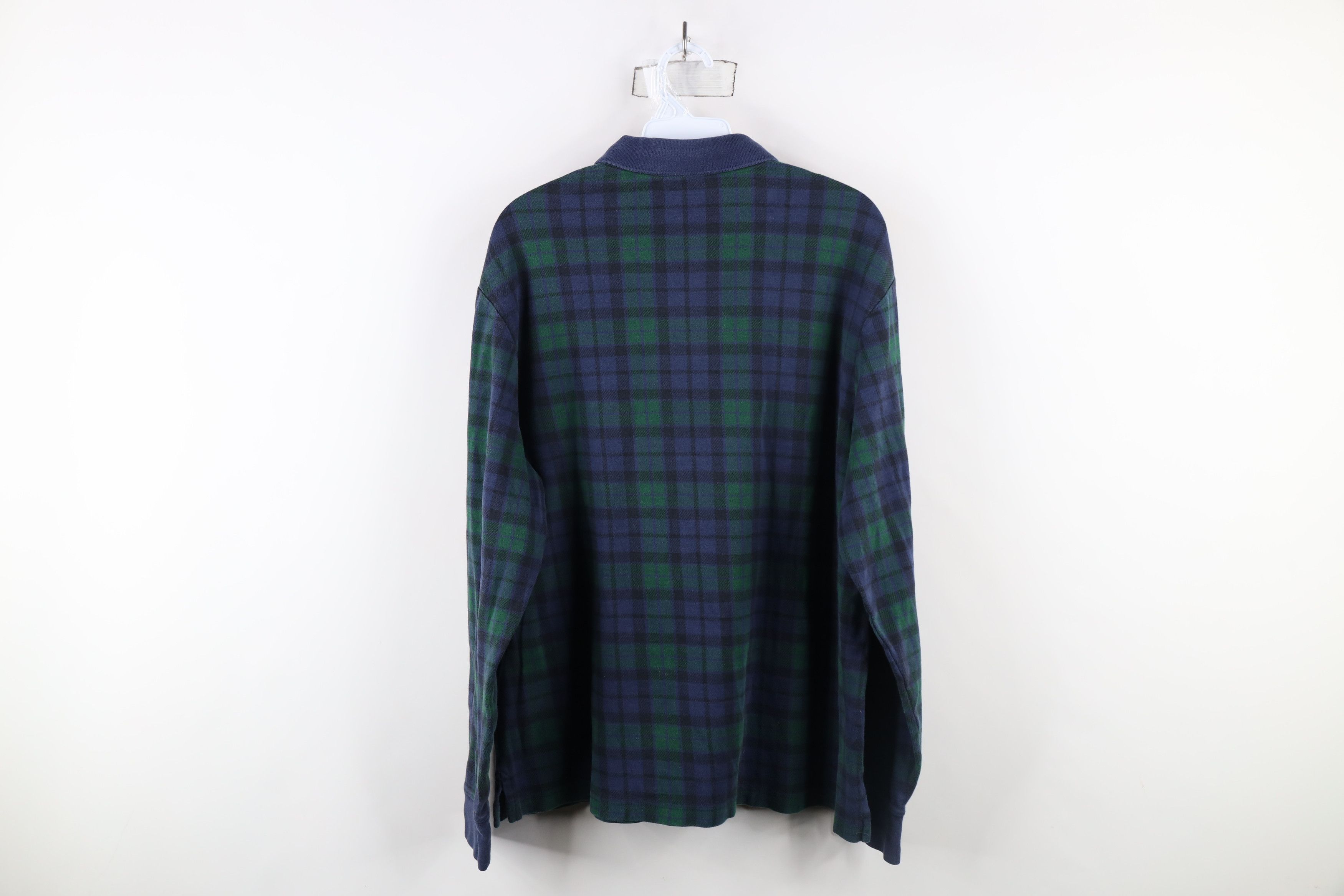 Lands' End × Vintage Vintage Y2K Lands End Knit Long Sleeve Rugby Polo Plaid Size US L / EU 52-54 / 3 - 7 Thumbnail