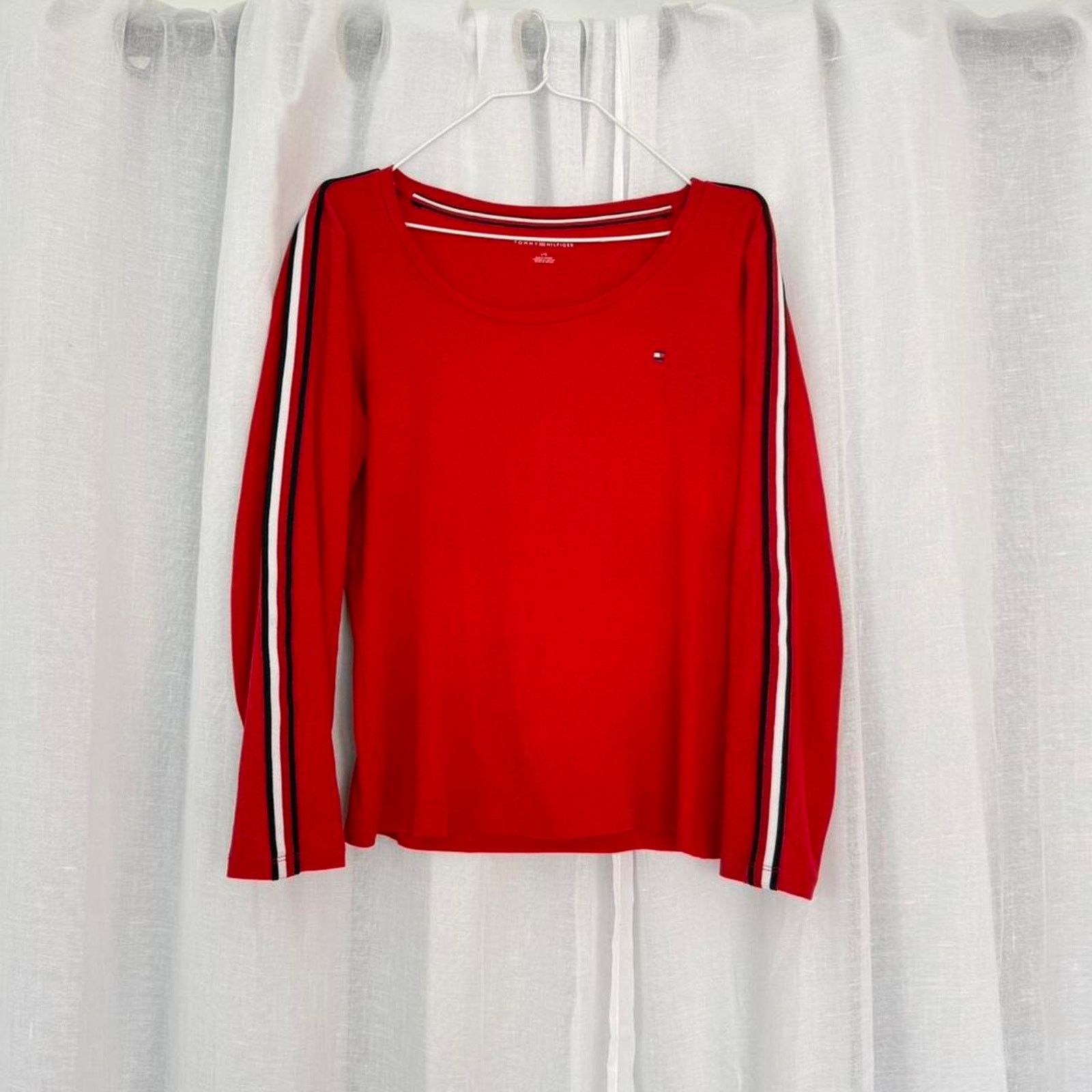 Tommy Hilfiger ❤️ Tommy Hilfiger Y2K Long Sleeve Top ❤️ Size L / US 10 / IT 46 - 2 Thumbnail