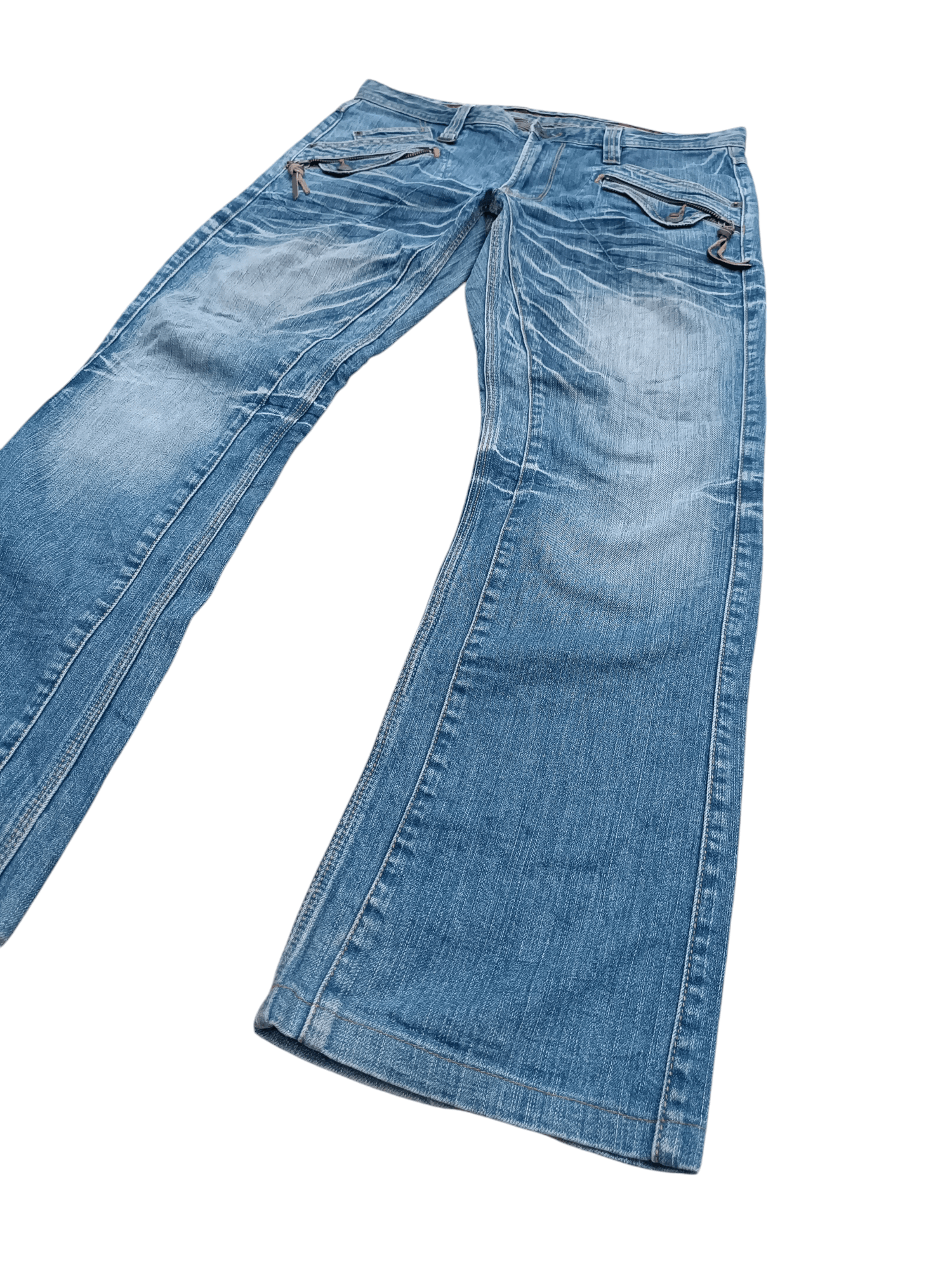 Japanese Brand FLARED 🔥 Nicole Club For Men Multi Pocket Whiskers Denim Size US 34 / EU 50 - 1 Thumbnail