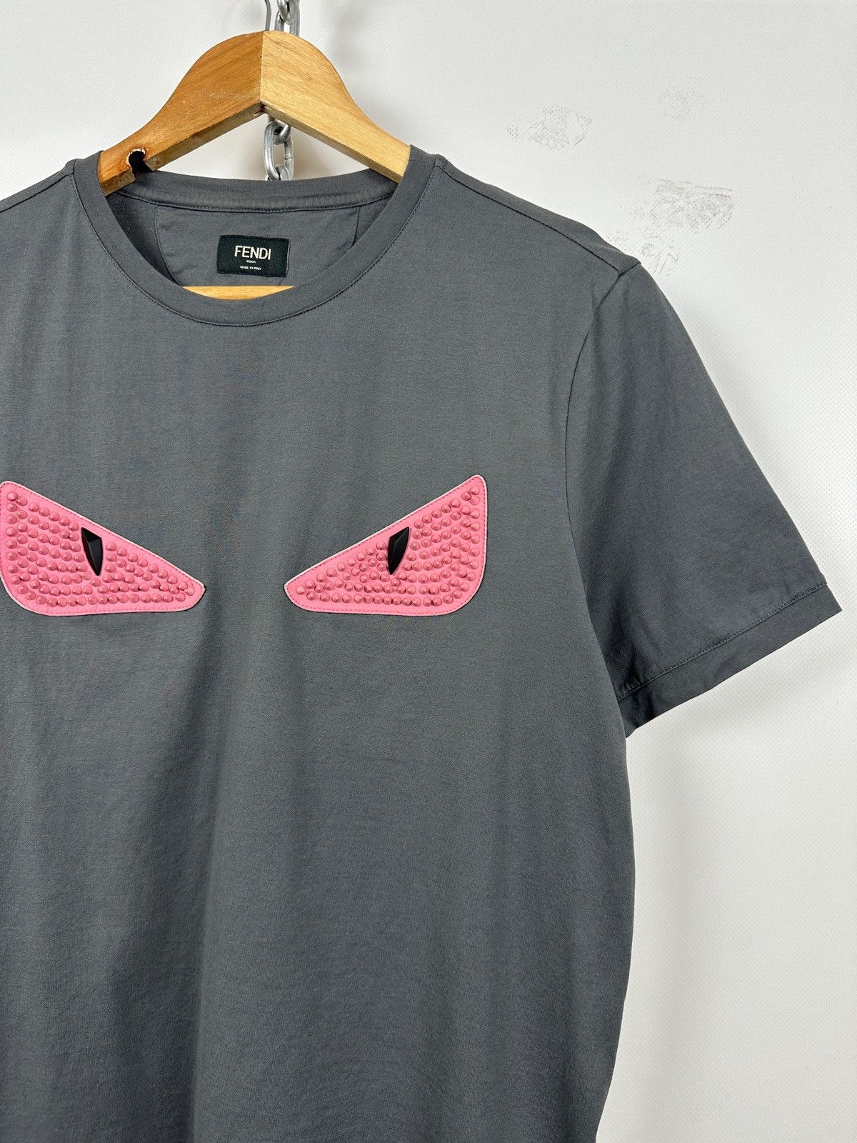 Fendi Fendi Monster Eyes Studded Gray T-Shirt Size US M / EU 48-50 / 2 - 5 Thumbnail