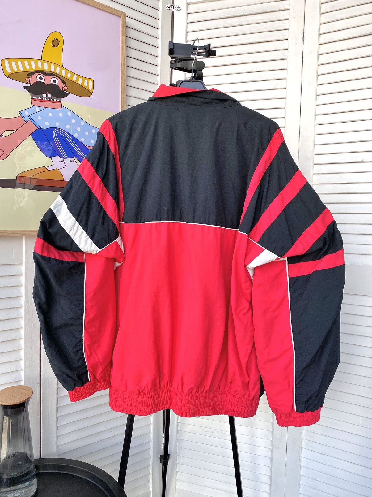 Reebok × Vintage Vintage Reebok Track Retro Jacket Striped 90s 80s Red Size US L / EU 52-54 / 3 - 2 Thumbnail