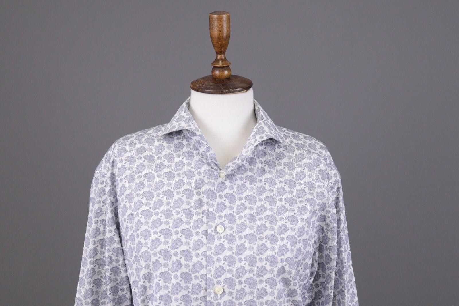 Eton Eton Slim White Floral Button Down Shirt Size 41 / 16 Size US M / EU 48-50 / 2 - 2 Thumbnail