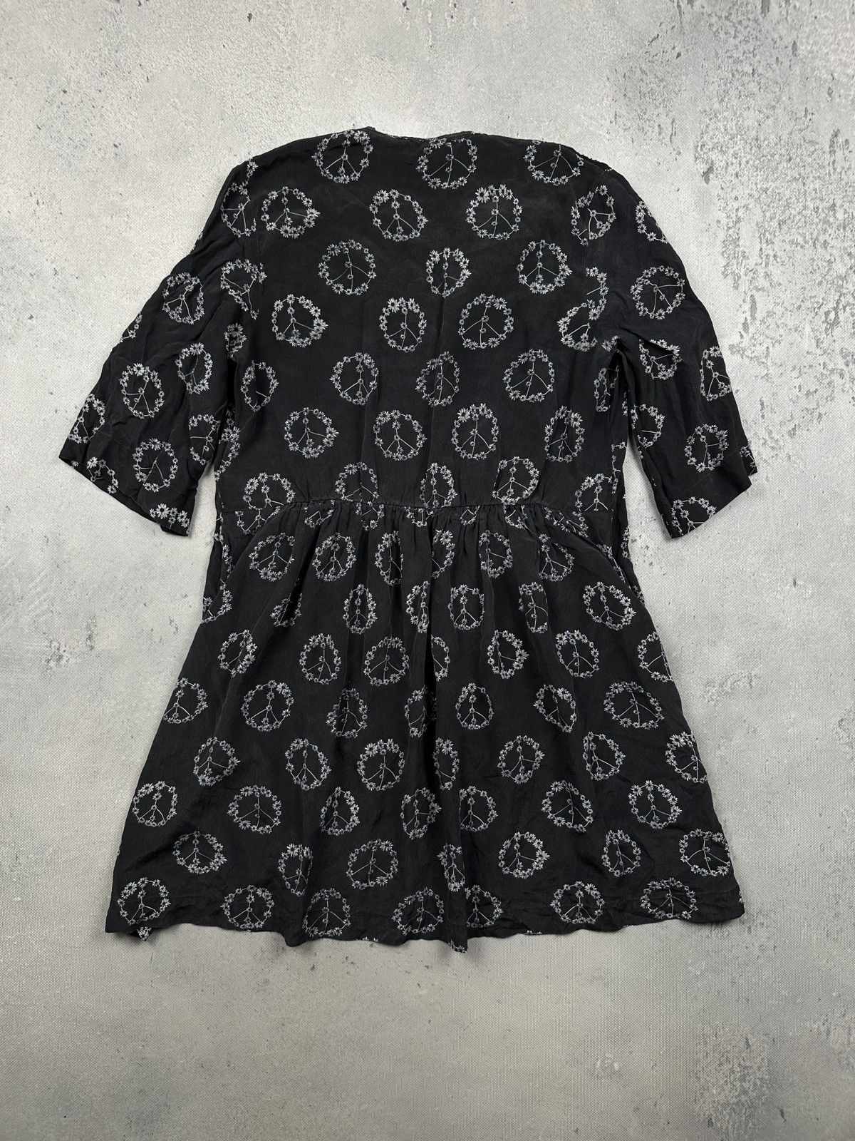 Sandro Sandro Paris Archive Silk Daisy Peace Print Boho Mini Dress Size S / US 4 / IT 40 - 2 Thumbnail