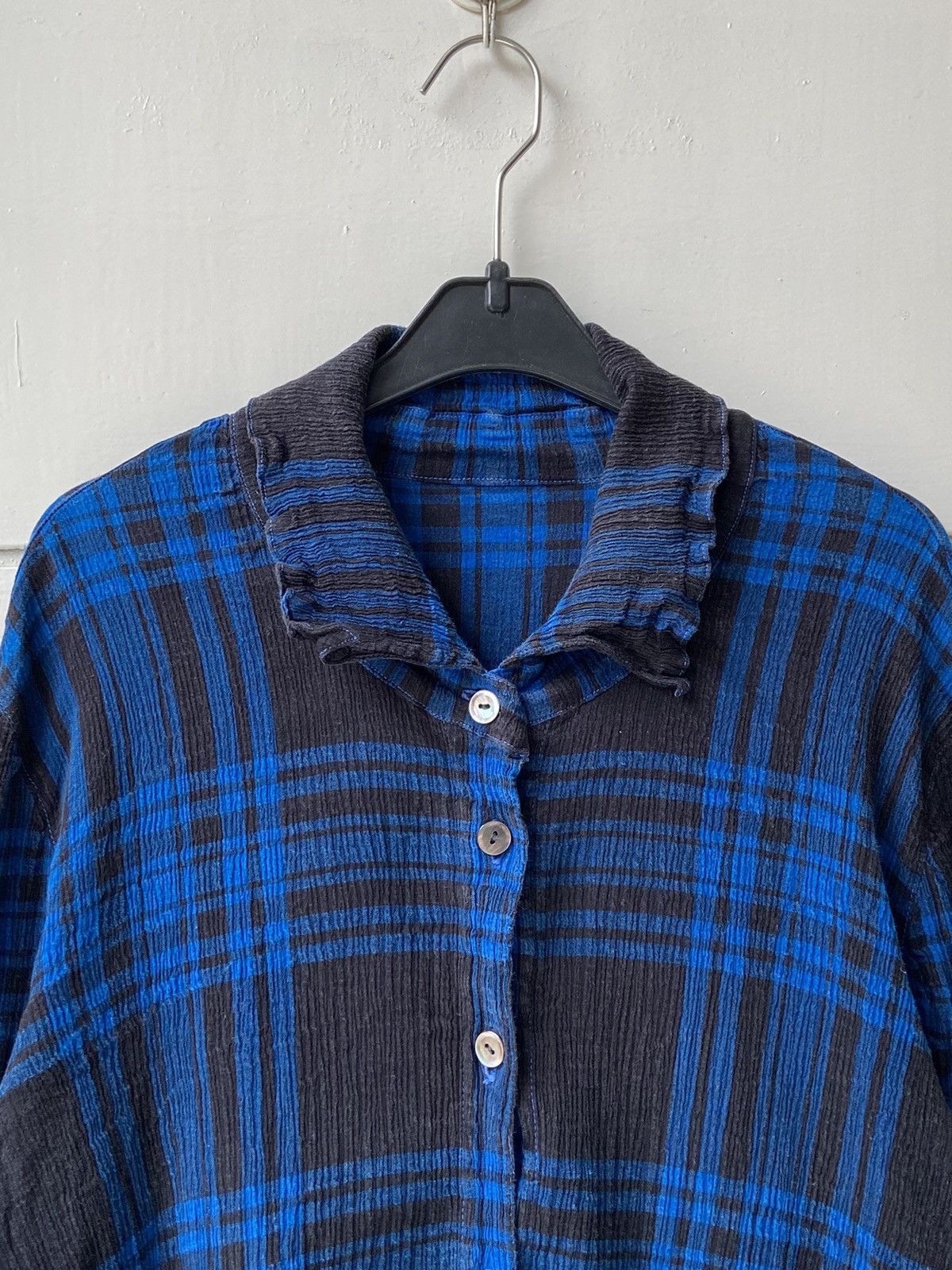 Issey Miyake × Tsumori Chisato TSUMORI CHISATO Plaid Wrinkle Meringue Pleats Shirt Size US XS / EU 42 / 0 - 10 Thumbnail