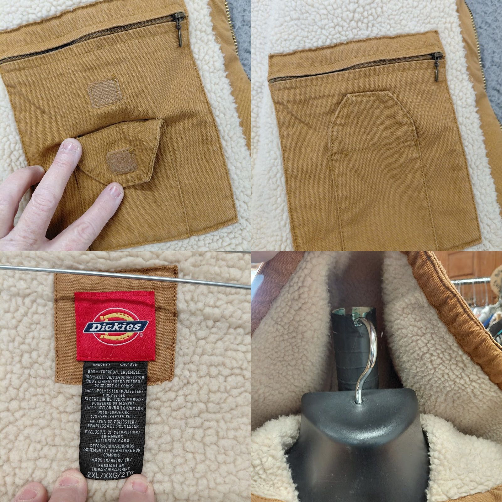 Dickies Dickies Jacket Men's XXL TALL Khaki Canvas Sherpa Lined Workwear Brown Read measurements in pics Read Size US XXL / EU 58 / 5 - 11 Thumbnail
