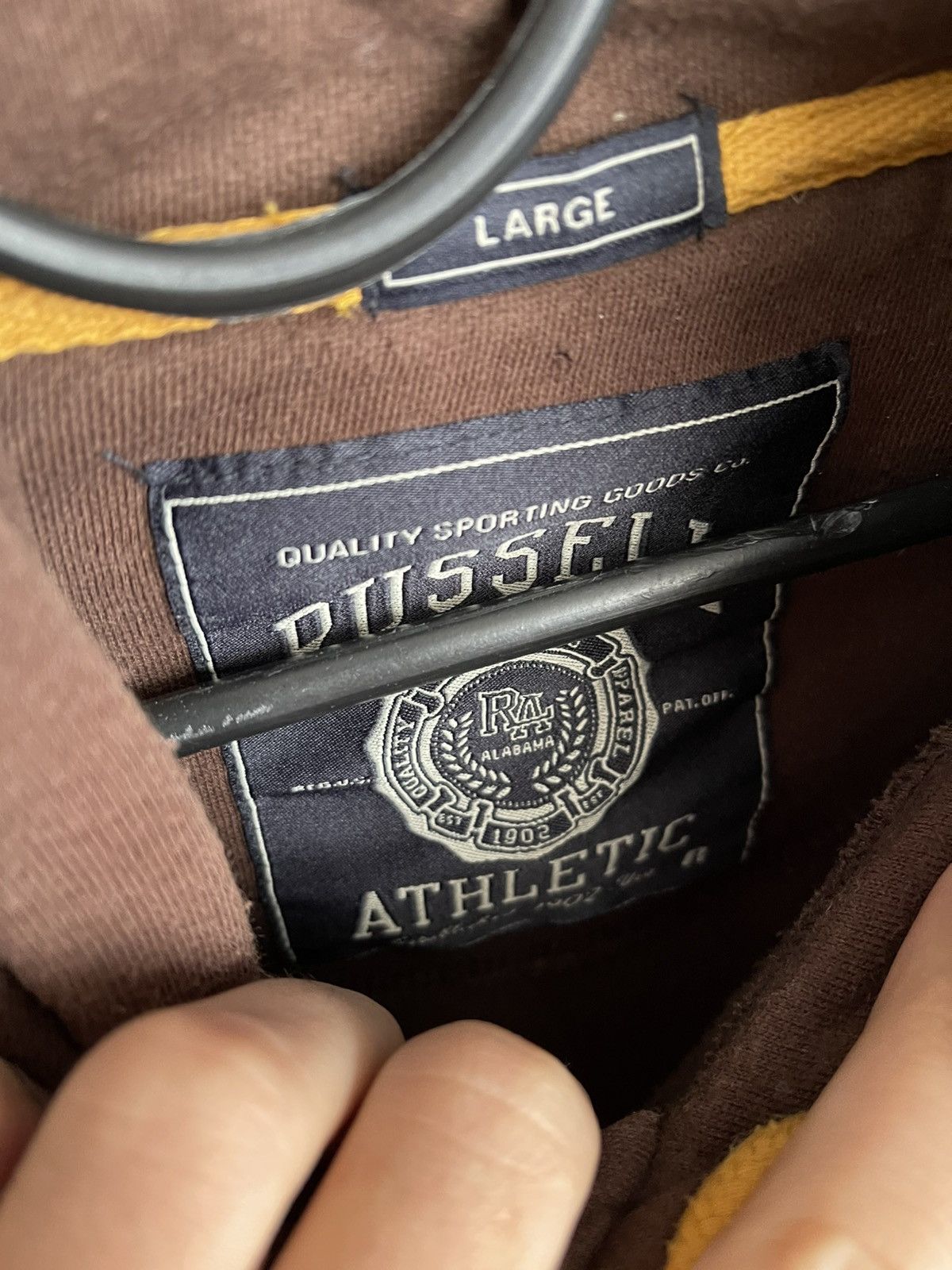 Russell Athletic Russell Athletic Vintage Brown Hoodie Embroidered Logo 90s Size US L / EU 52-54 / 3 - 9 Thumbnail