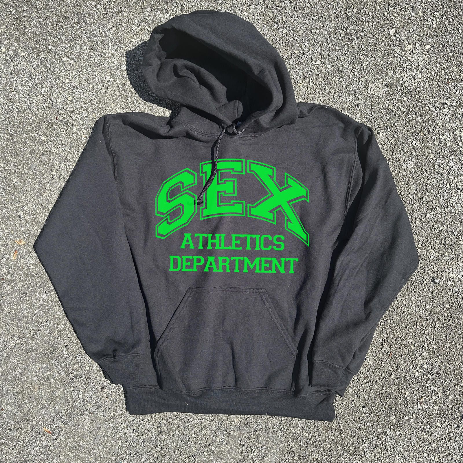 image of Sex Athletics Hoodie Black / Green M, Men's (Size Medium)