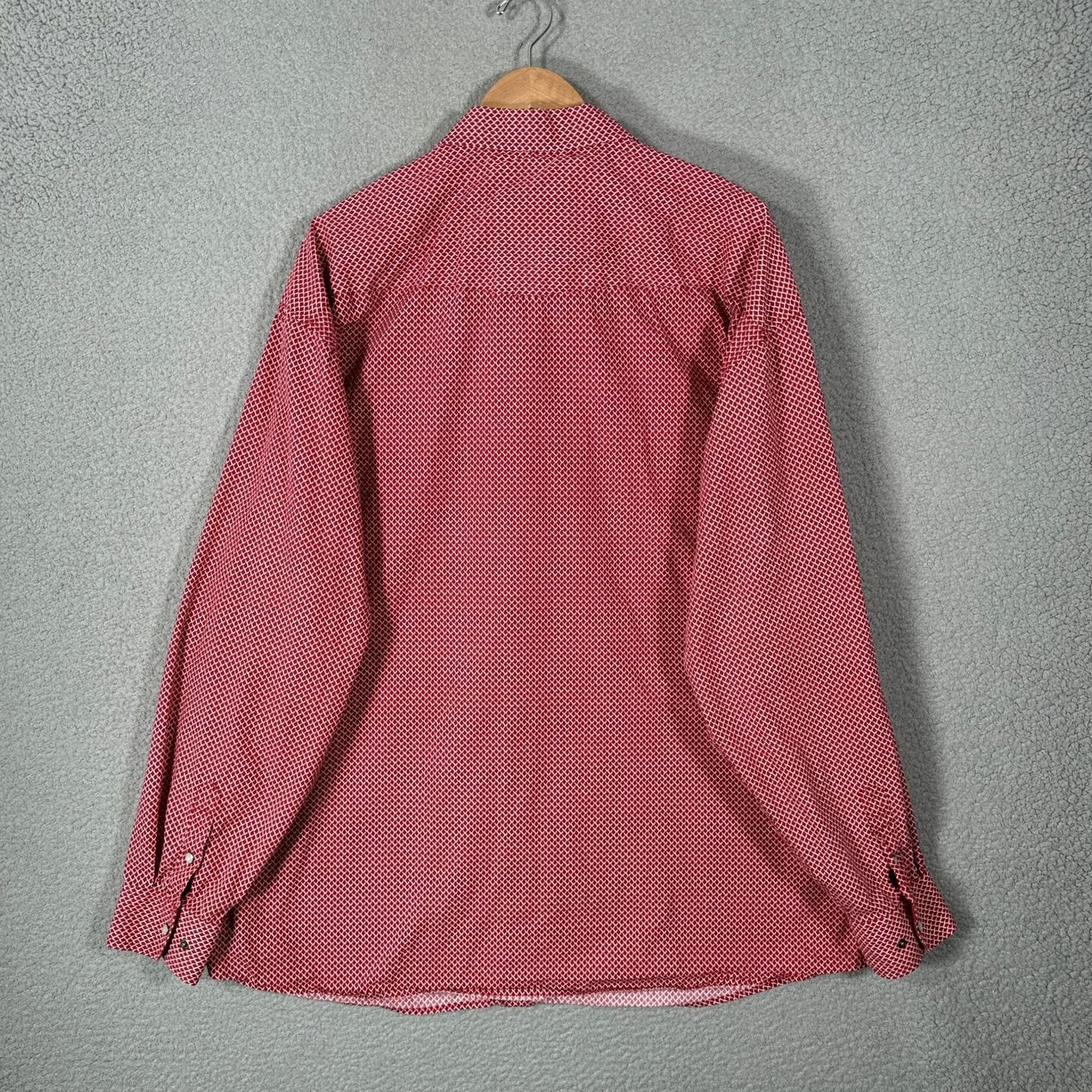 Vintage Panhandle Slim Western Pearl Snap Shirt Mens 2XLT Red Geometric Cowboy Size US XXL / EU 58 / 5 - 6 Thumbnail