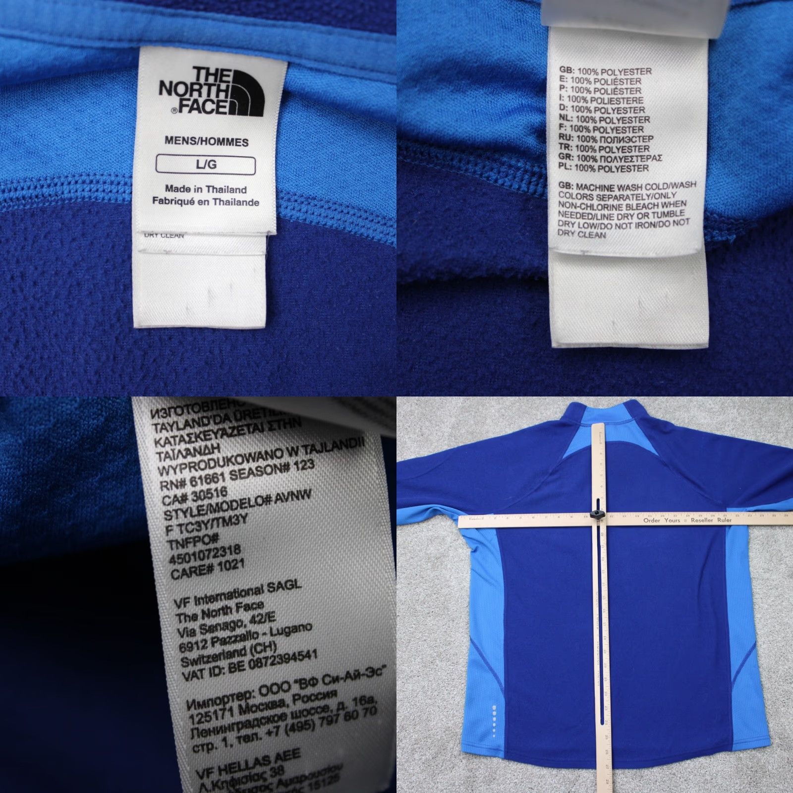The North Face The North Face Sweatshirt Mens Large Blue Vaporwick Full Zip Fleece Polyester Size US L / EU 52-54 / 3 - 8 Thumbnail