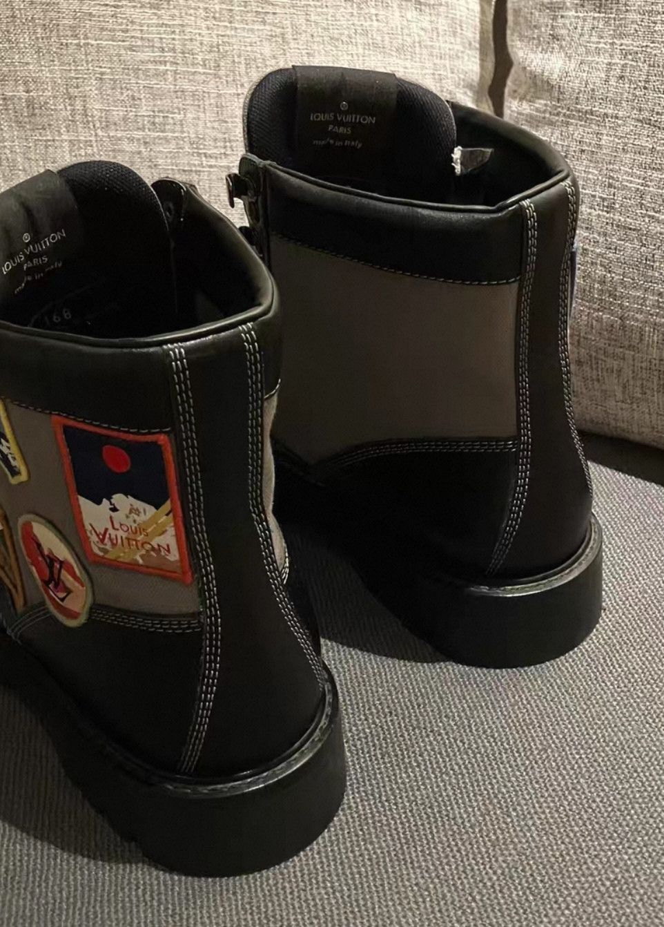 Louis Vuitton Louis Vuitton Black Outdoor Patchwork Boots 0079 Size US 8 / EU 41 - 6 Thumbnail