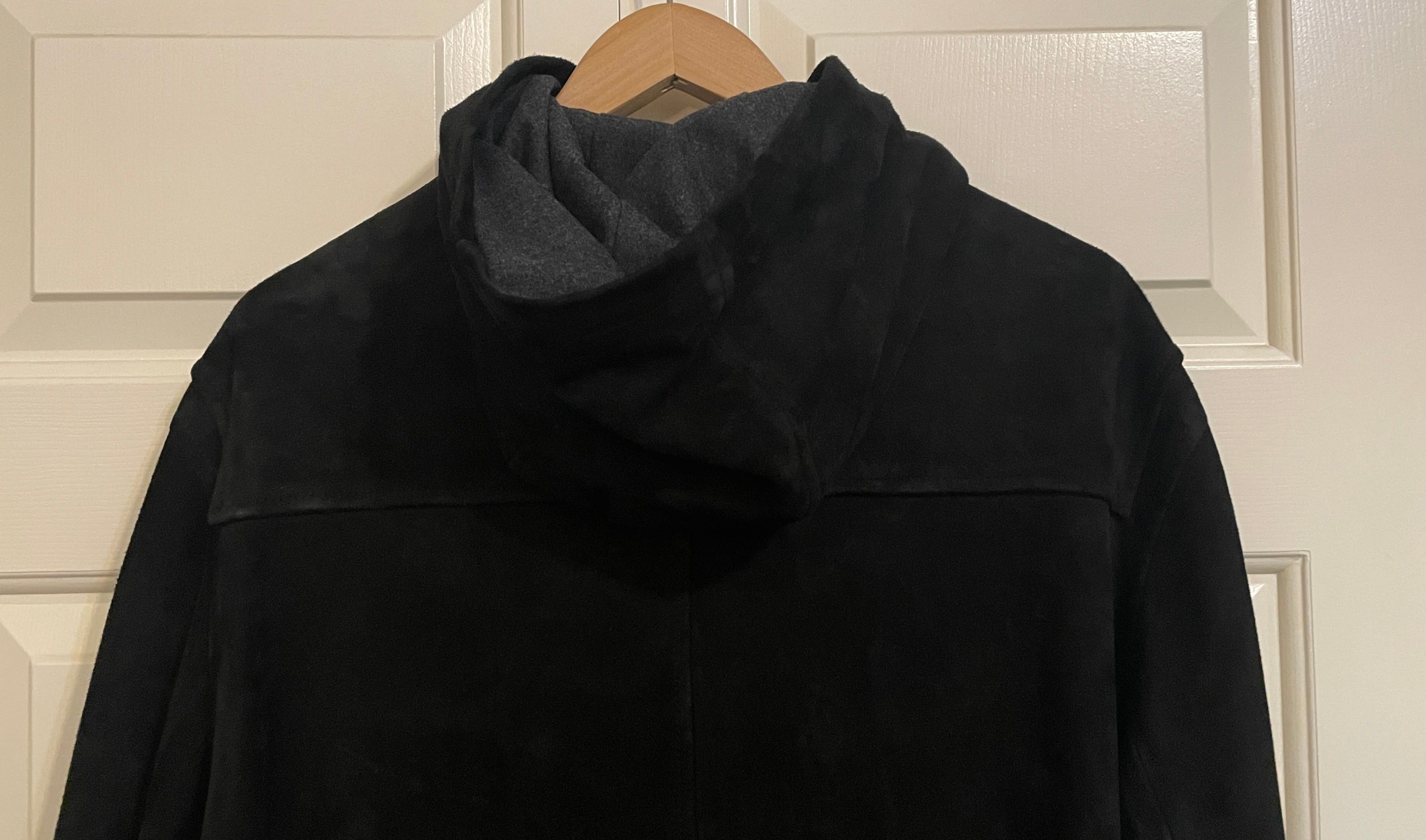 Polo Ralph Lauren RARE Black Suede Hooded Duffel Coat, Wool Lined - M/L Size US L / EU 52-54 / 3 - 9 Thumbnail