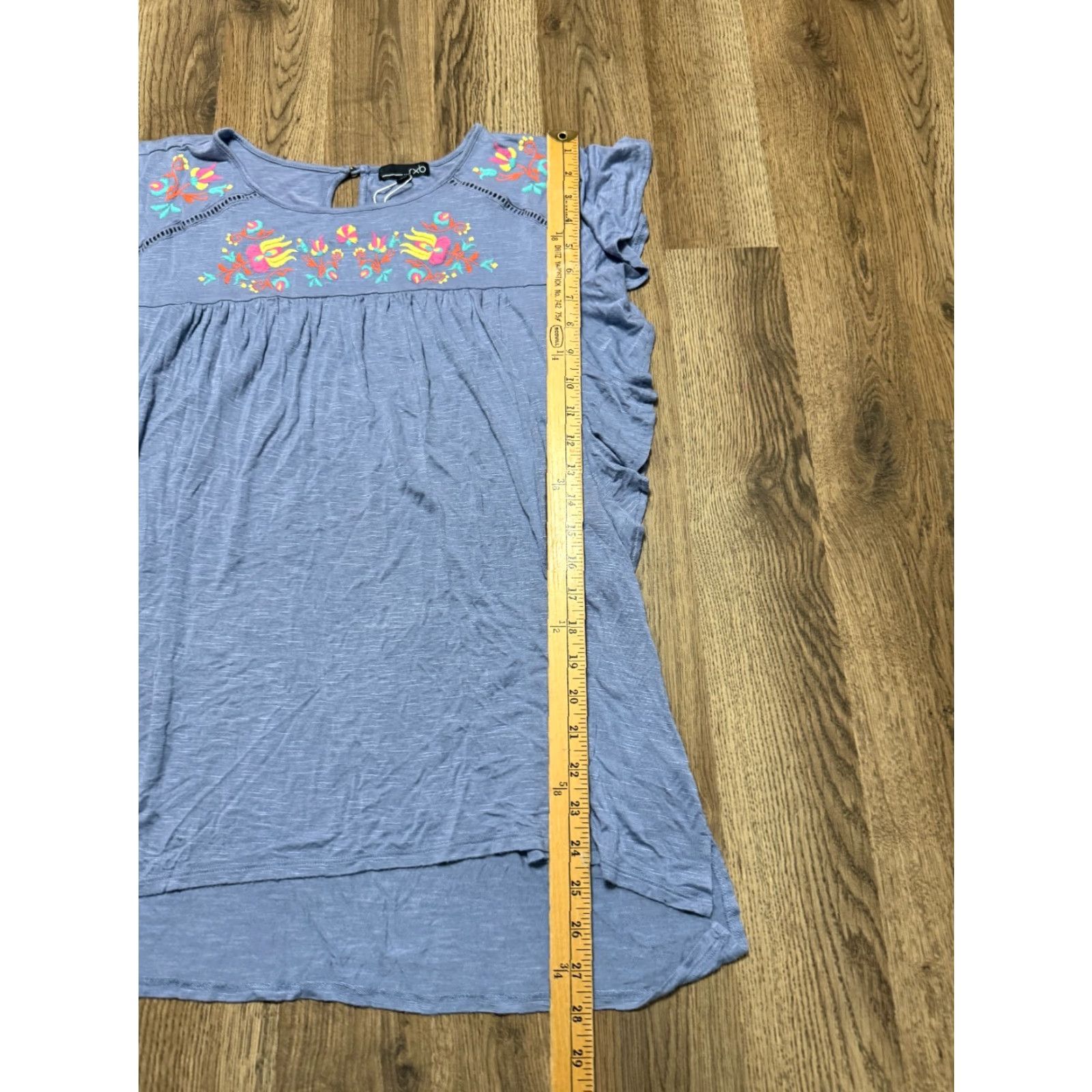 Vintage RXB Shirt Women's Large Blue Short Sleeve Embroidered T-Shirt Size L / US 10 / IT 46 - 7 Thumbnail