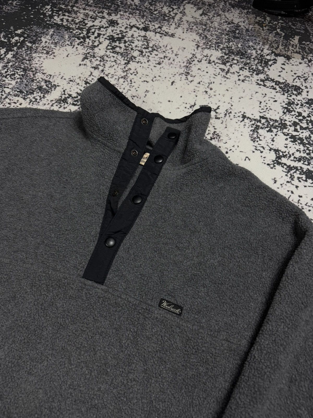 Vintage × Woolrich Woolen Mills Vintage Woolrich Fleece Button Neck Grey XL Size US XL / EU 56 / 4 - 3 Thumbnail