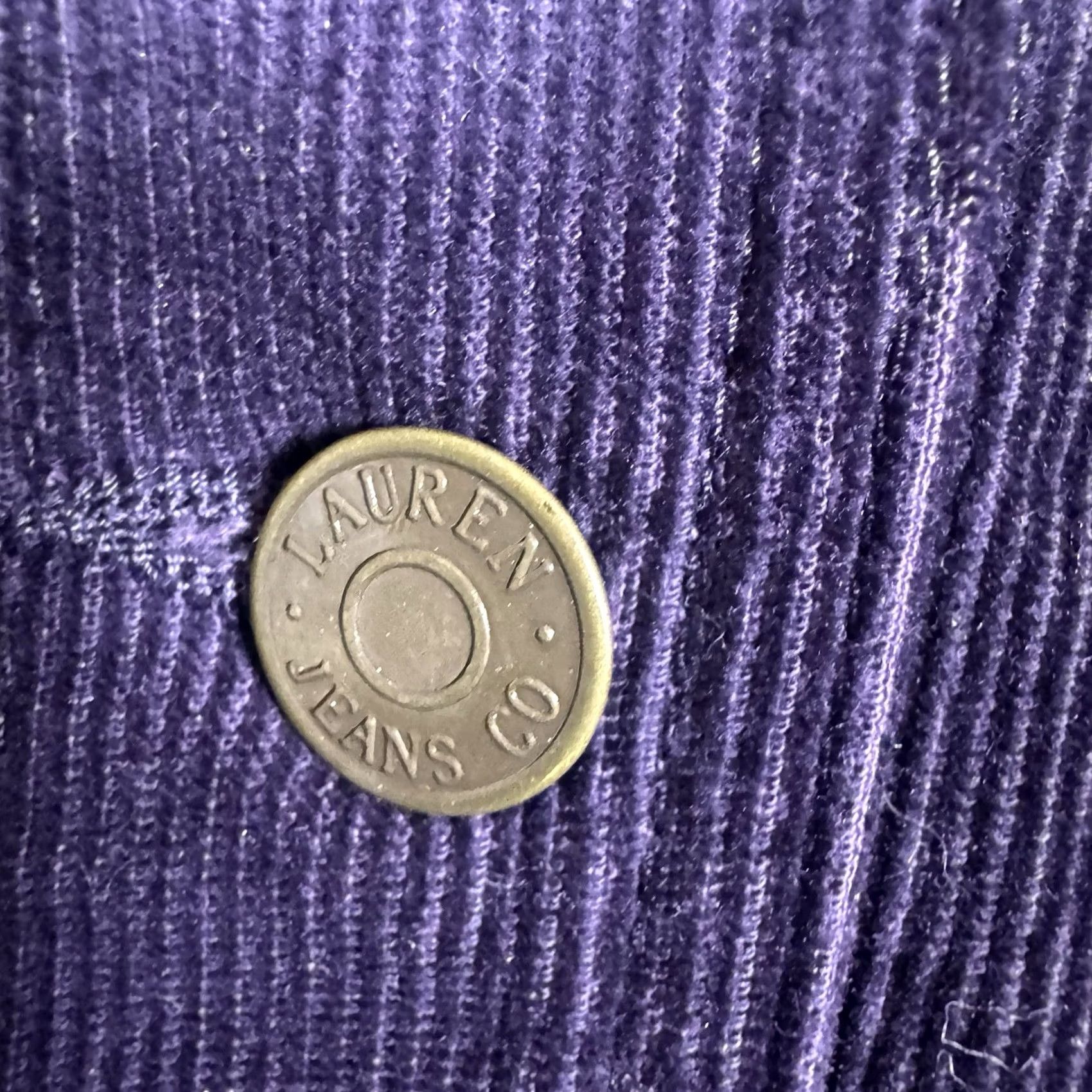 Polo Ralph Lauren VINTAGE Polo Ralph Lauren Jacket Womens M Corduroy Trucker Purple 90s USA Button Long Sleeve Short Coat/Outerwear Size 32" / US 10 / IT 46 - 6 Thumbnail